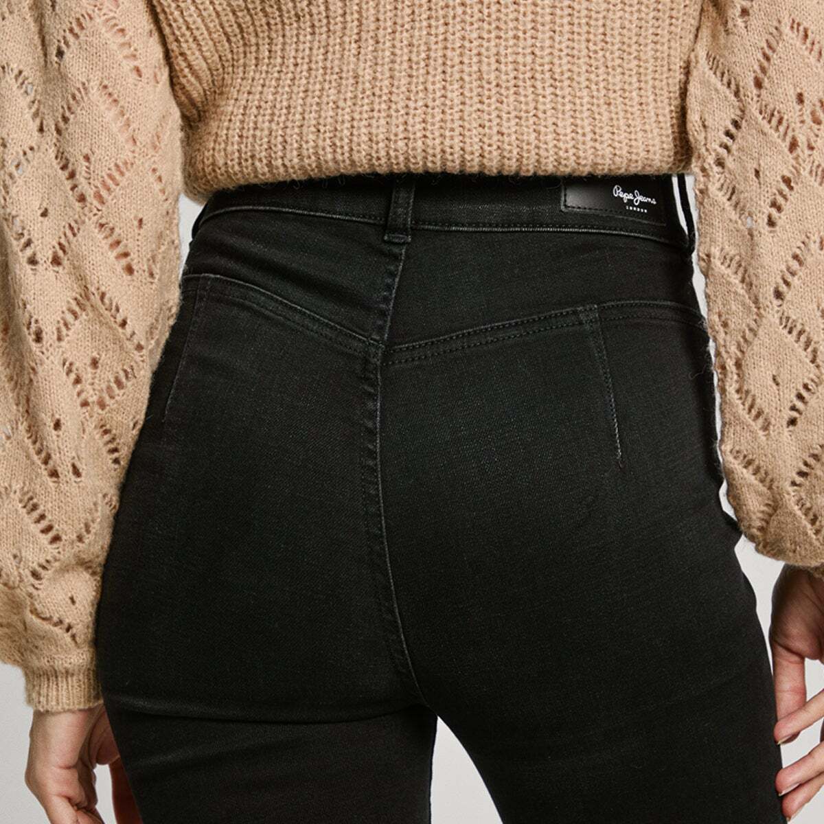 Jean Coupe Super Skinny, Taille Haute black used, PEPE JEANS