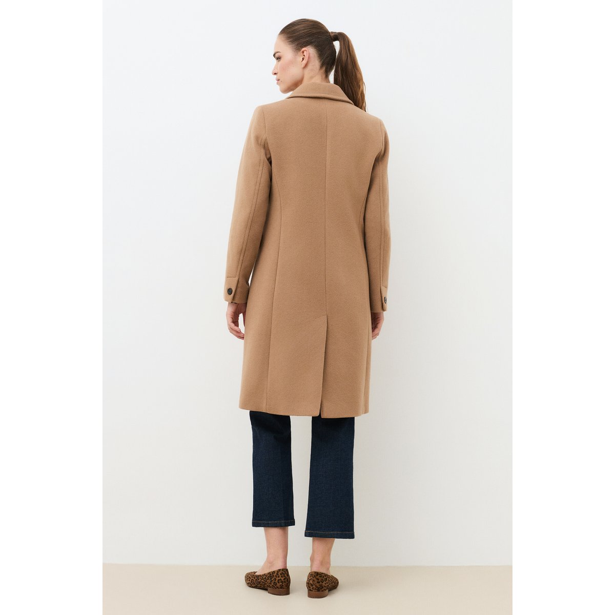 Manteau droit en laine GREGORY camel, CAROLL