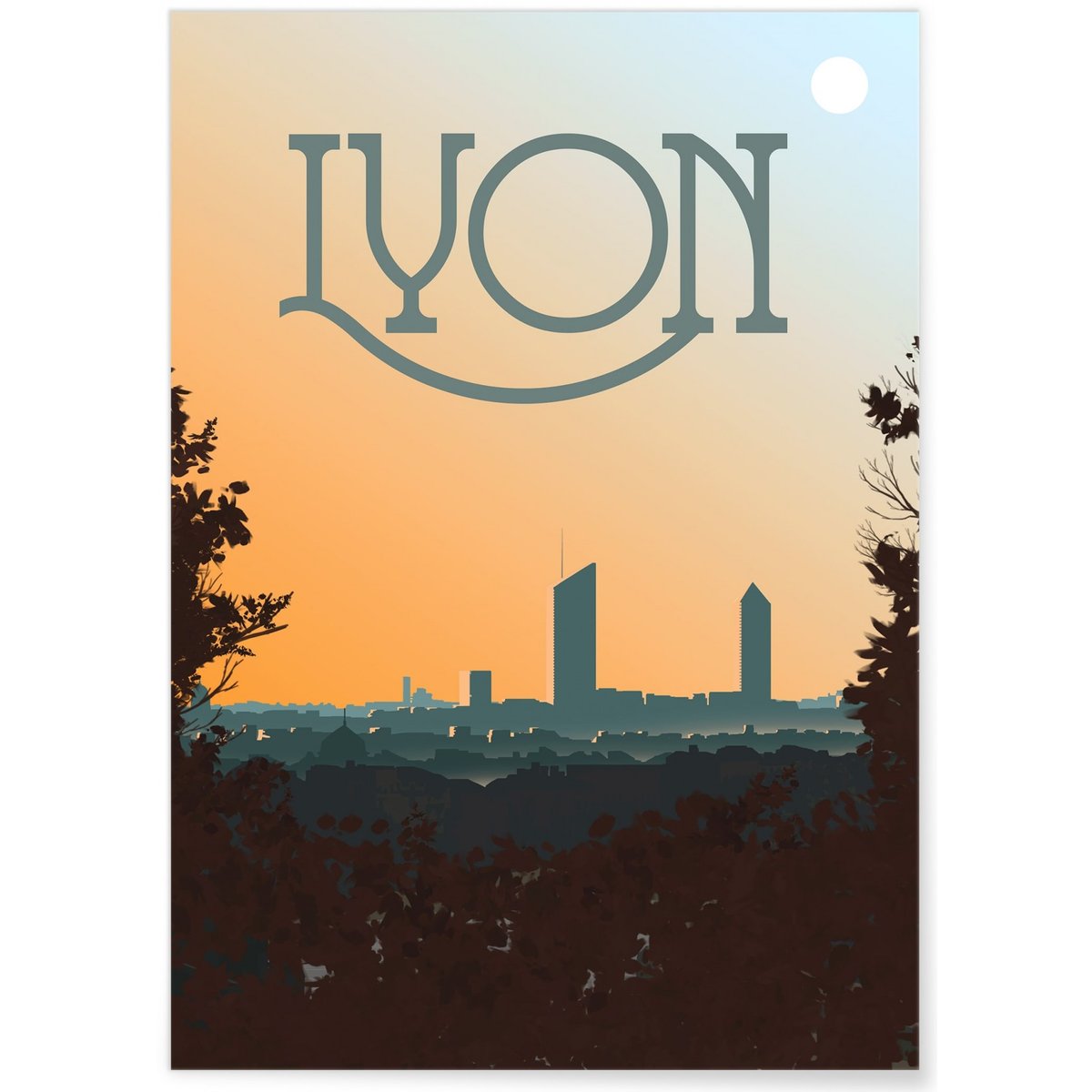 Affiche ville Lyon blanc, L'AFFICHERIE