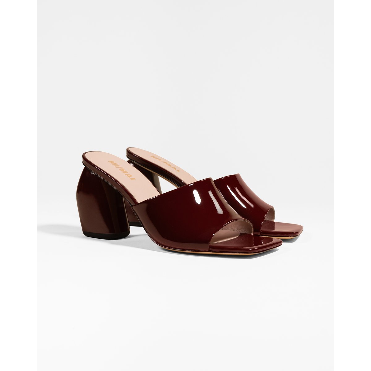 Mules à bout carré GEMMA HIGH bordeaux, MI MAI