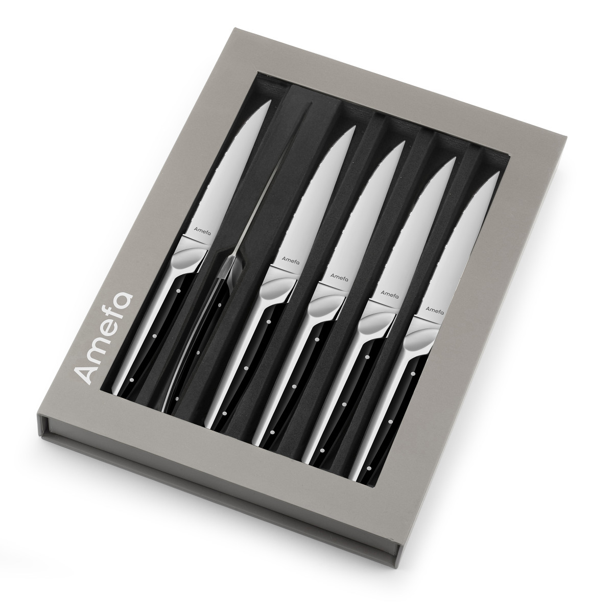 Coffret magnet 6 couteaux steak - EMPEROR couleur unique, AMEFA