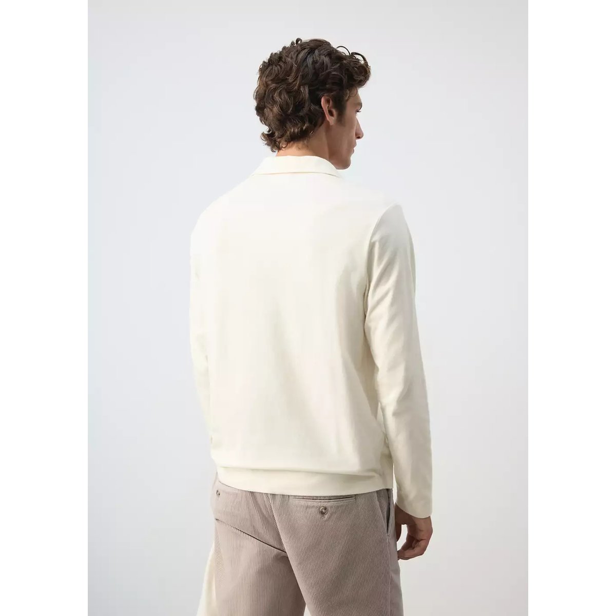 Polo 100 % coton slim-fit blanc cassé, MANGO MAN