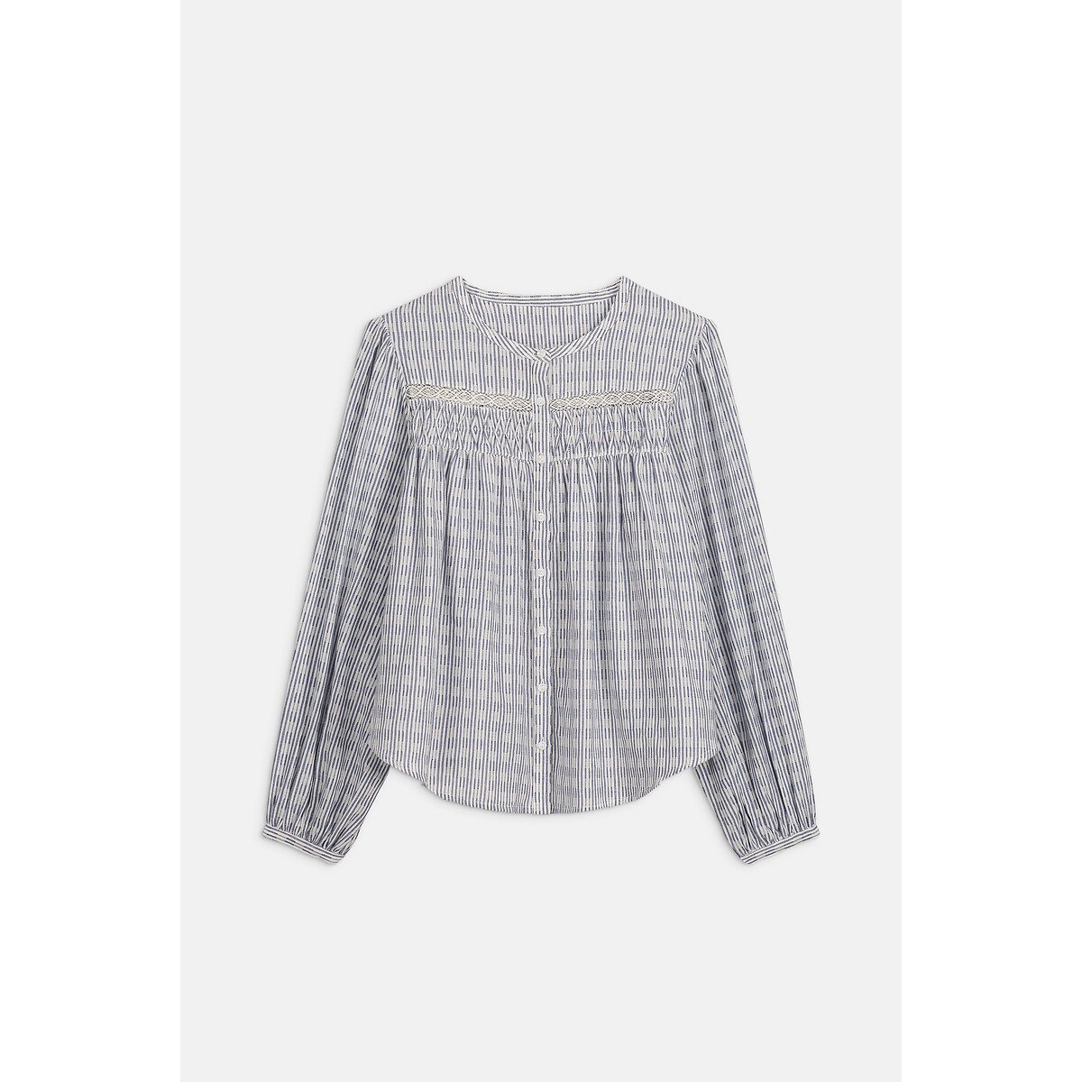 Blouse col rond rayée, JALLY rayé bleu/écru, LOUISE MISHA