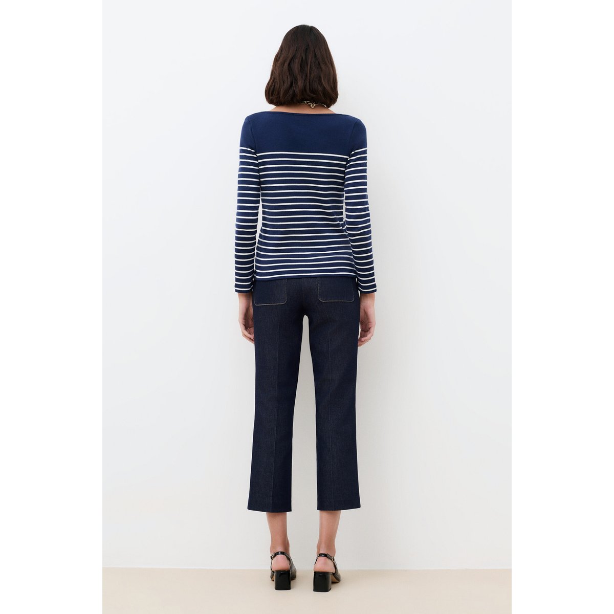 T-shirt droit col bateau TCRUISE bleu marine, CAROLL