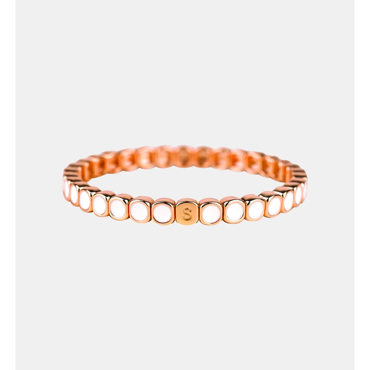 Bracelet facettes mini rondes blanc, SIMONE A BORDEAUX