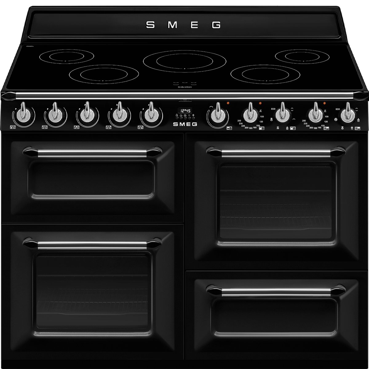 Piano de cuisson induction 5 feux 110 cm TR4110I noir brillant, SMEG
