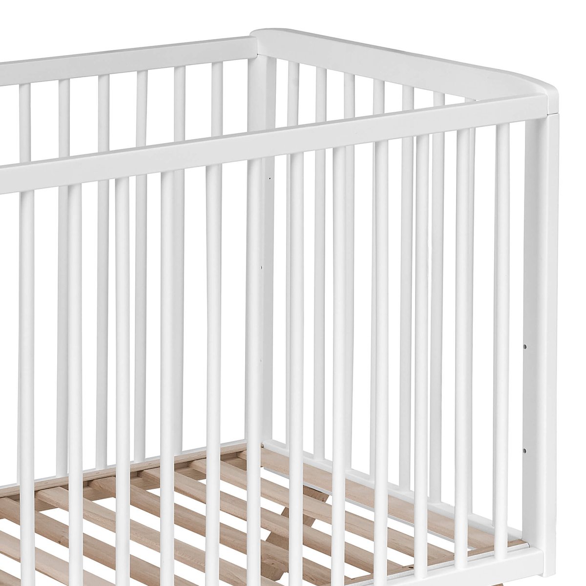 Lit en bois avec sommier réglable blanc, BABY FOX