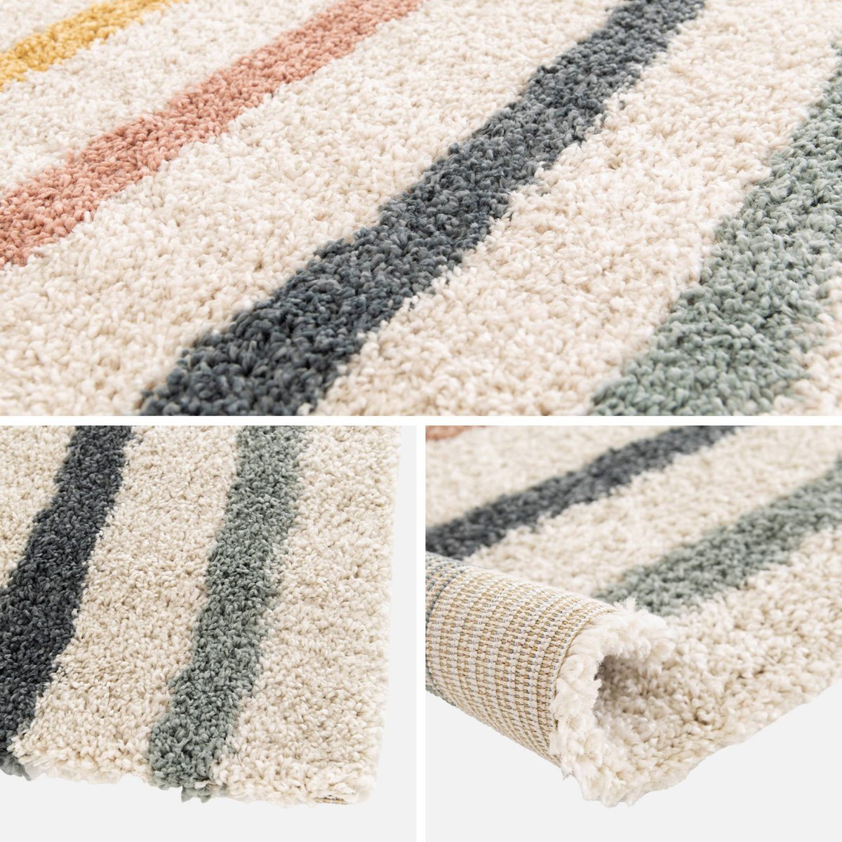 Tapis intérieur enfant crème et multicolore arc-en-ciel DAKOTA multicolore, SWEEEK
