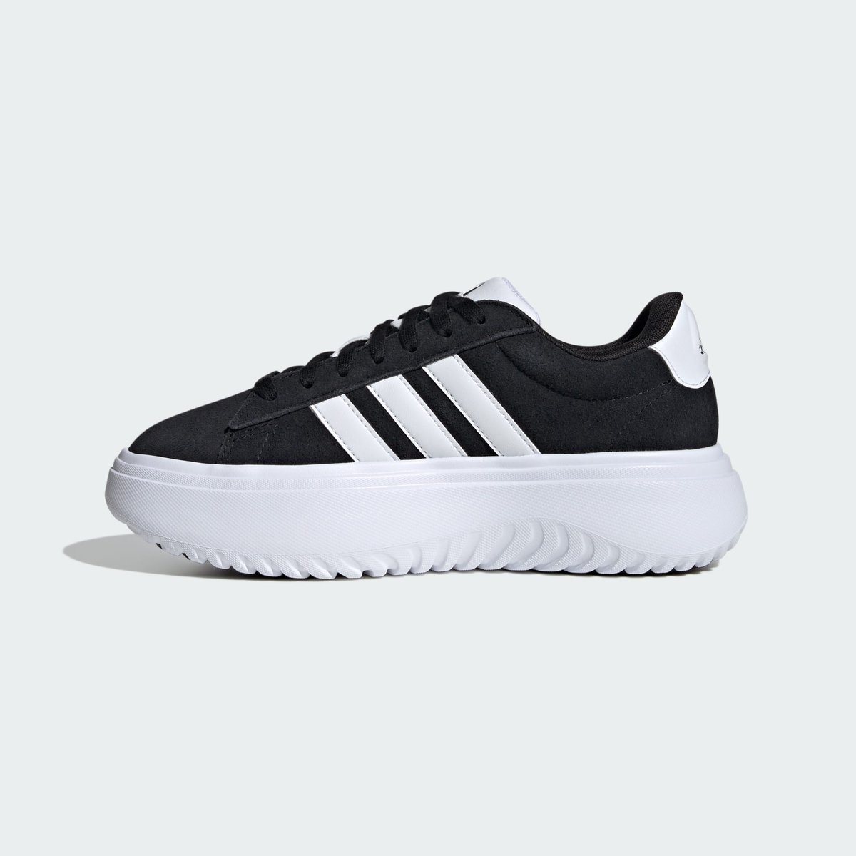 Baskets cuir Grand Court Platform Suede noir/blanc, ADIDAS SPORTSWEAR