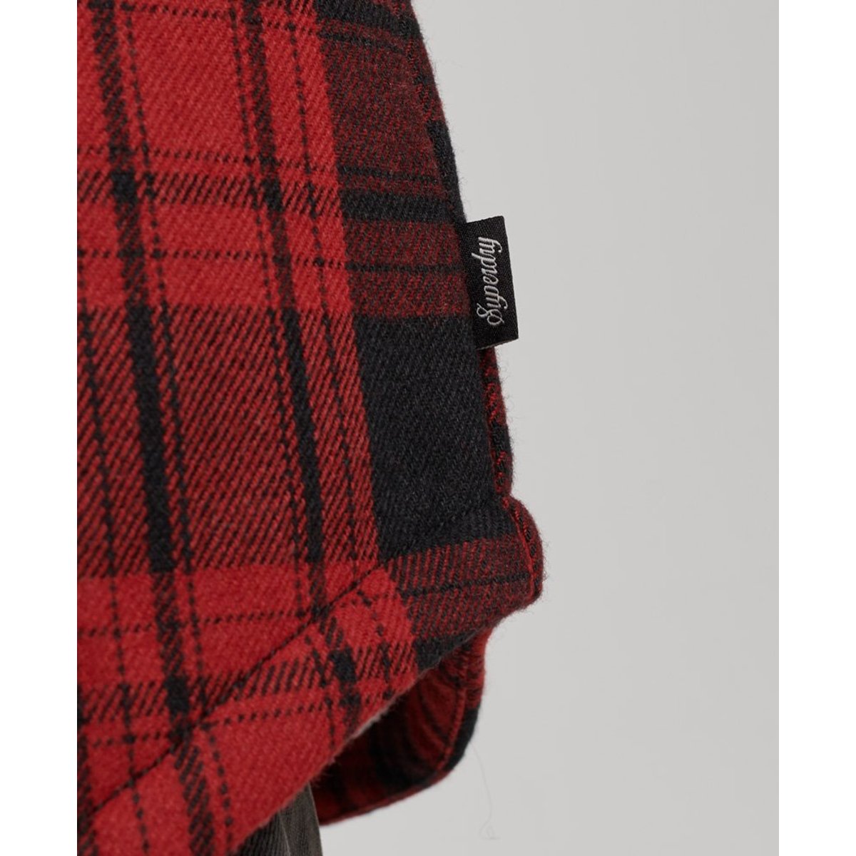 Surchemise en flanelle et peau lainée à carreaux rouge à carreaux, SUPERDRY