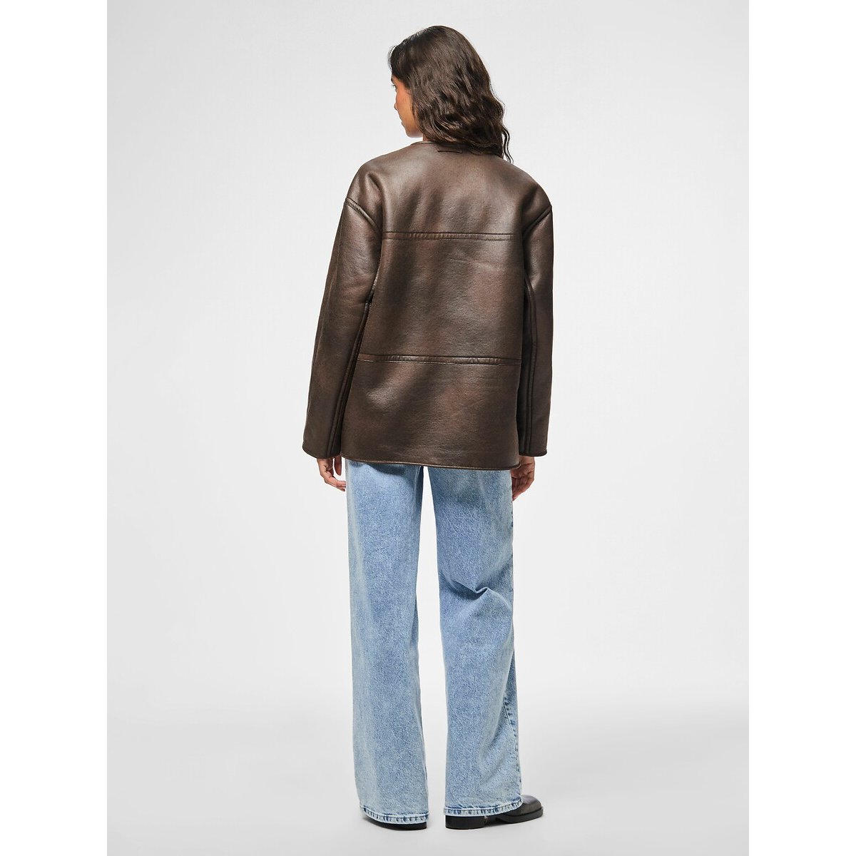 Casaco reversível, em sherpa cru, PIECES