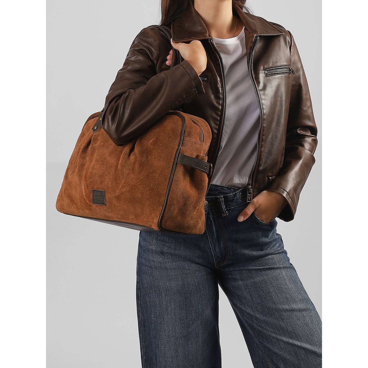 Sac porté épaule A4 Vienne cuir tan, BASILIC PEPPER