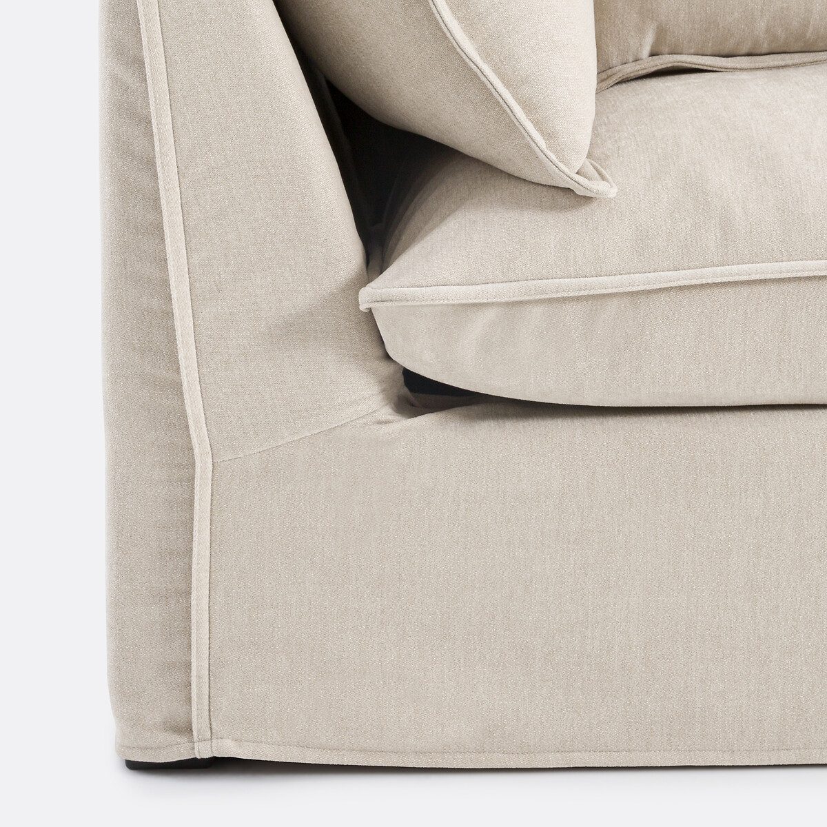 Méridienne droite, déhoussable, en polyester chiné, ODNA beige, LA REDOUTE INTERIEURS