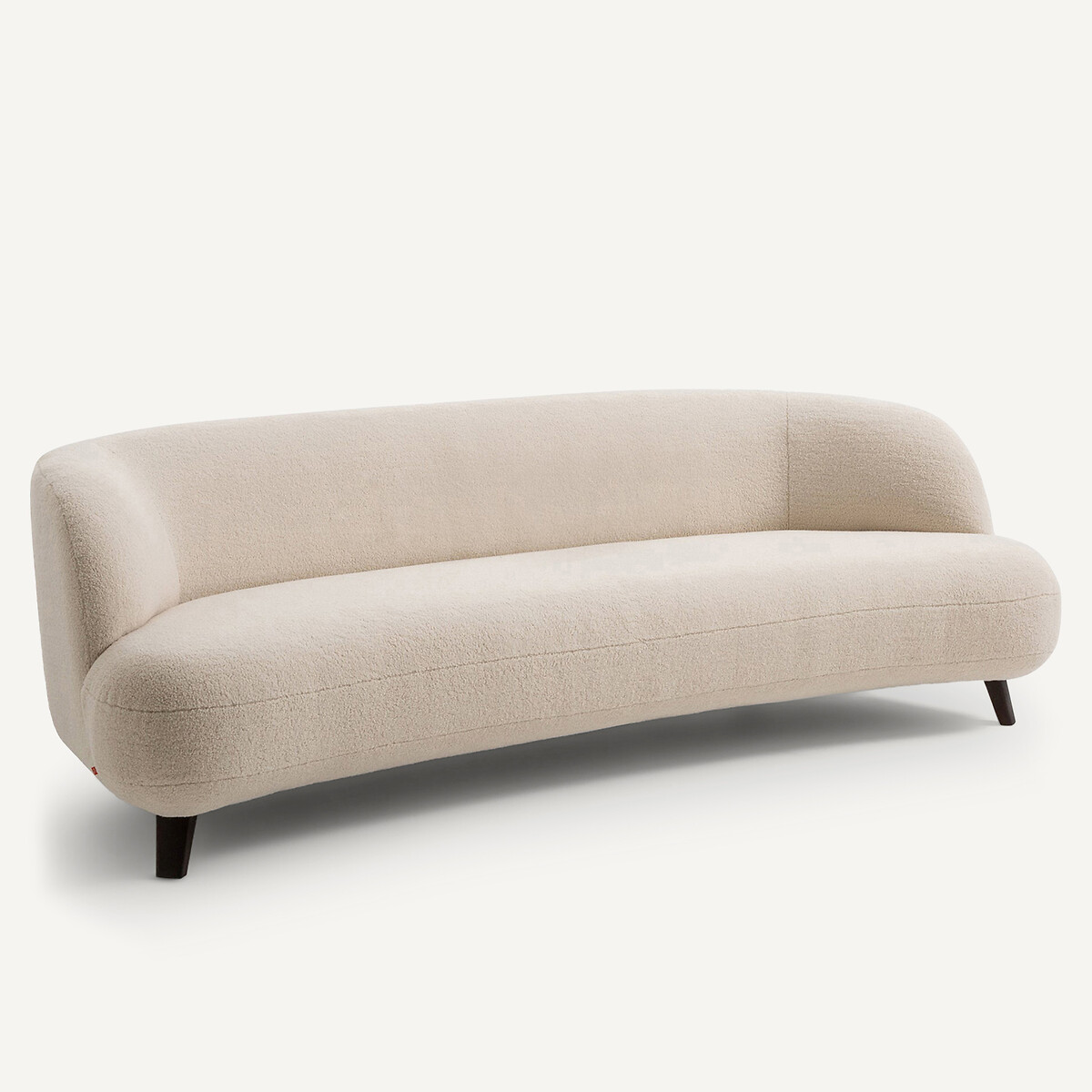 Canapé droit, 5 places, en polyester bouclette, ROSEBURY craie, AM.PM X EMMANUEL GALLINA