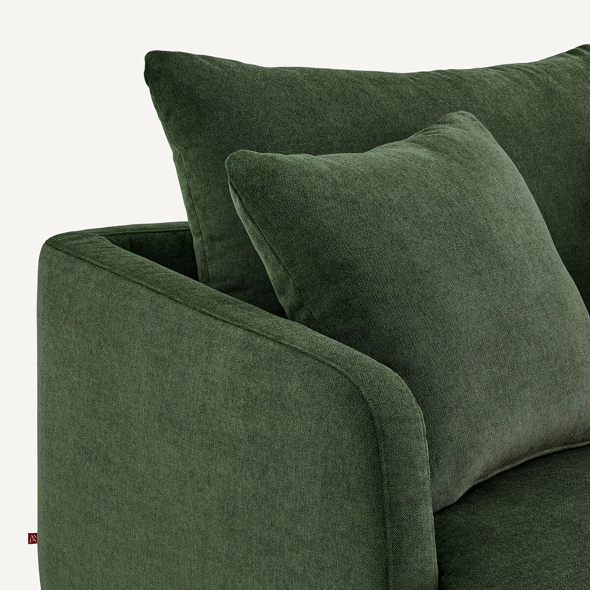 Canapé droit, 3 ou 4 places, en polyester mélangé, MODERNISTE vert forêt, EMMANUEL GALLINA X AM.PM