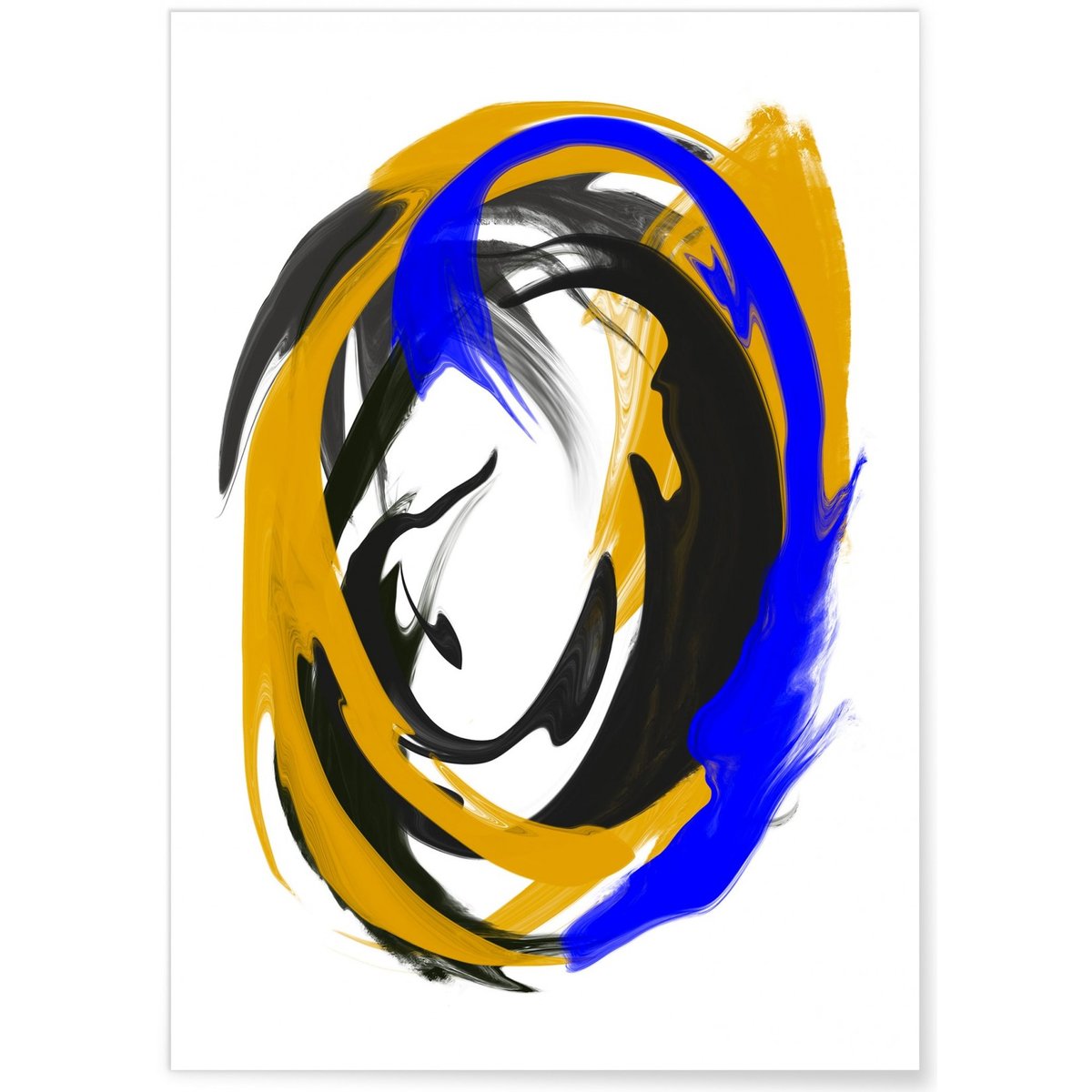 Affiche 'Abstrait cercle peinture' blanc, L'AFFICHERIE