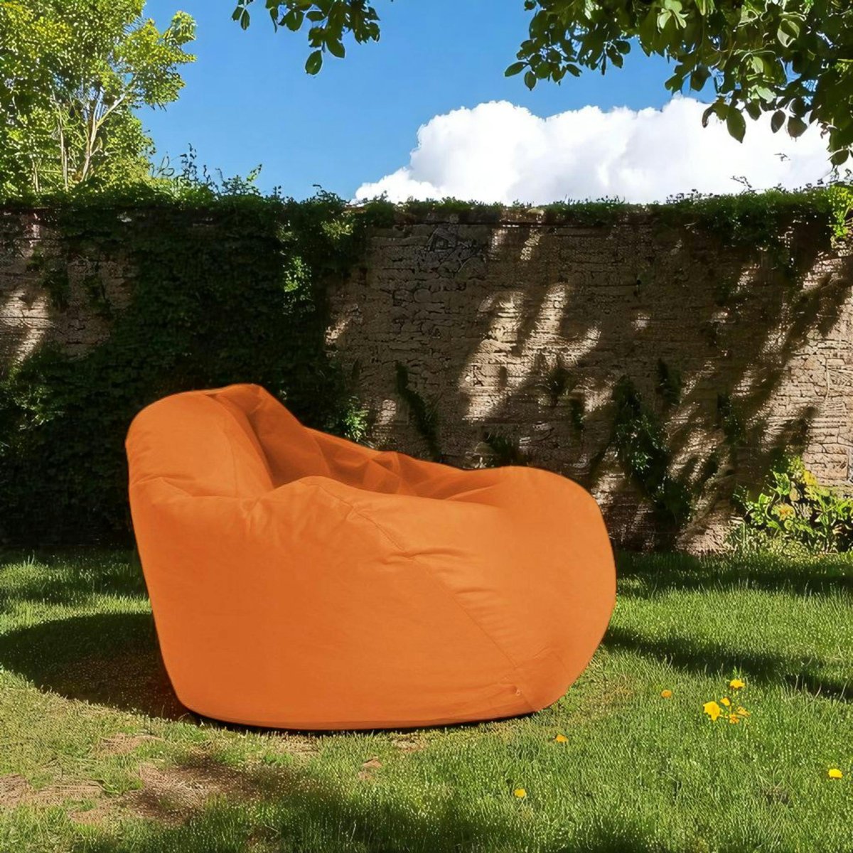 Pouf poire d'extérieur géant imperméable ARTA orange, PIER IMPORT