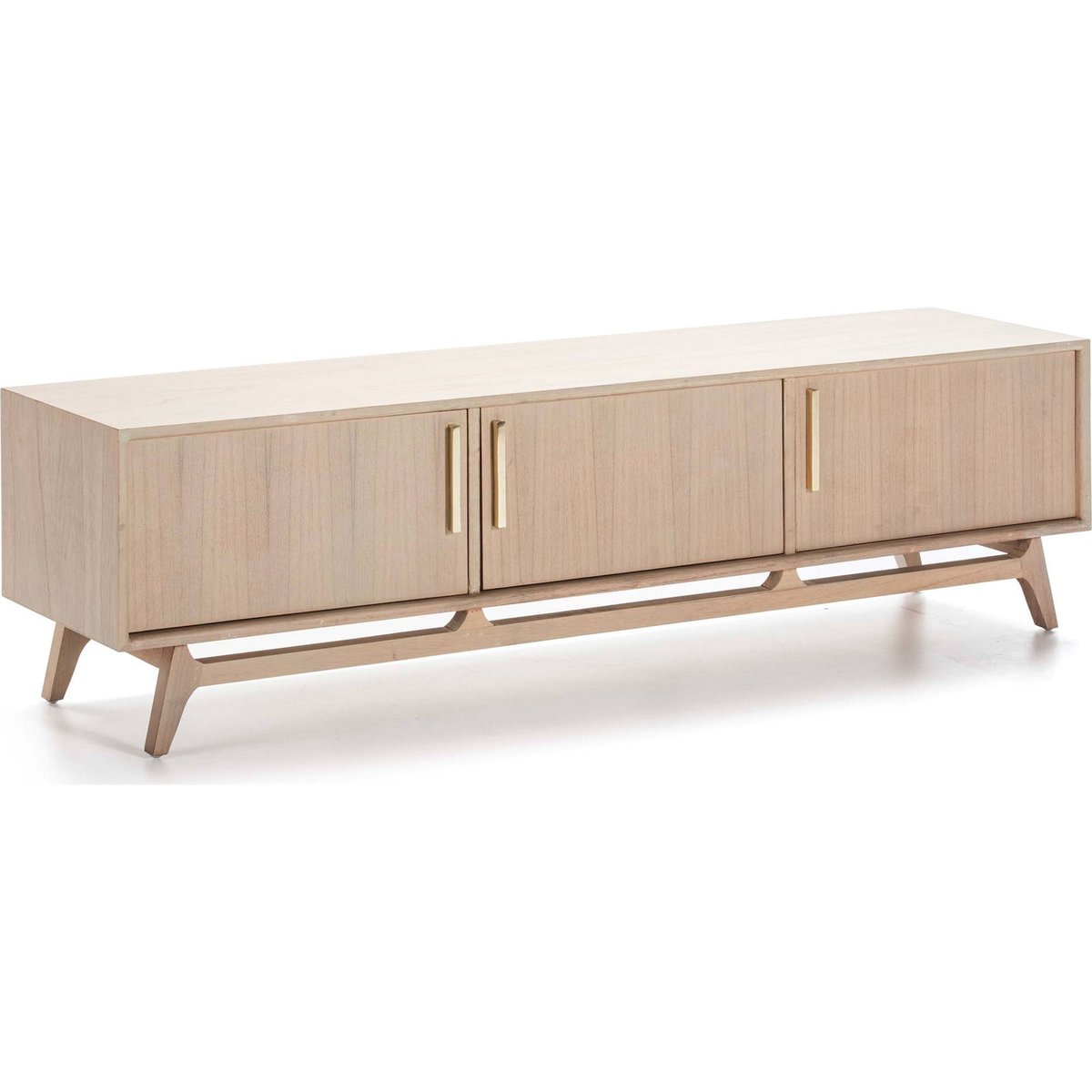 Meuble tv scandinave en bois naturel à patine grise, RECOLLECTION