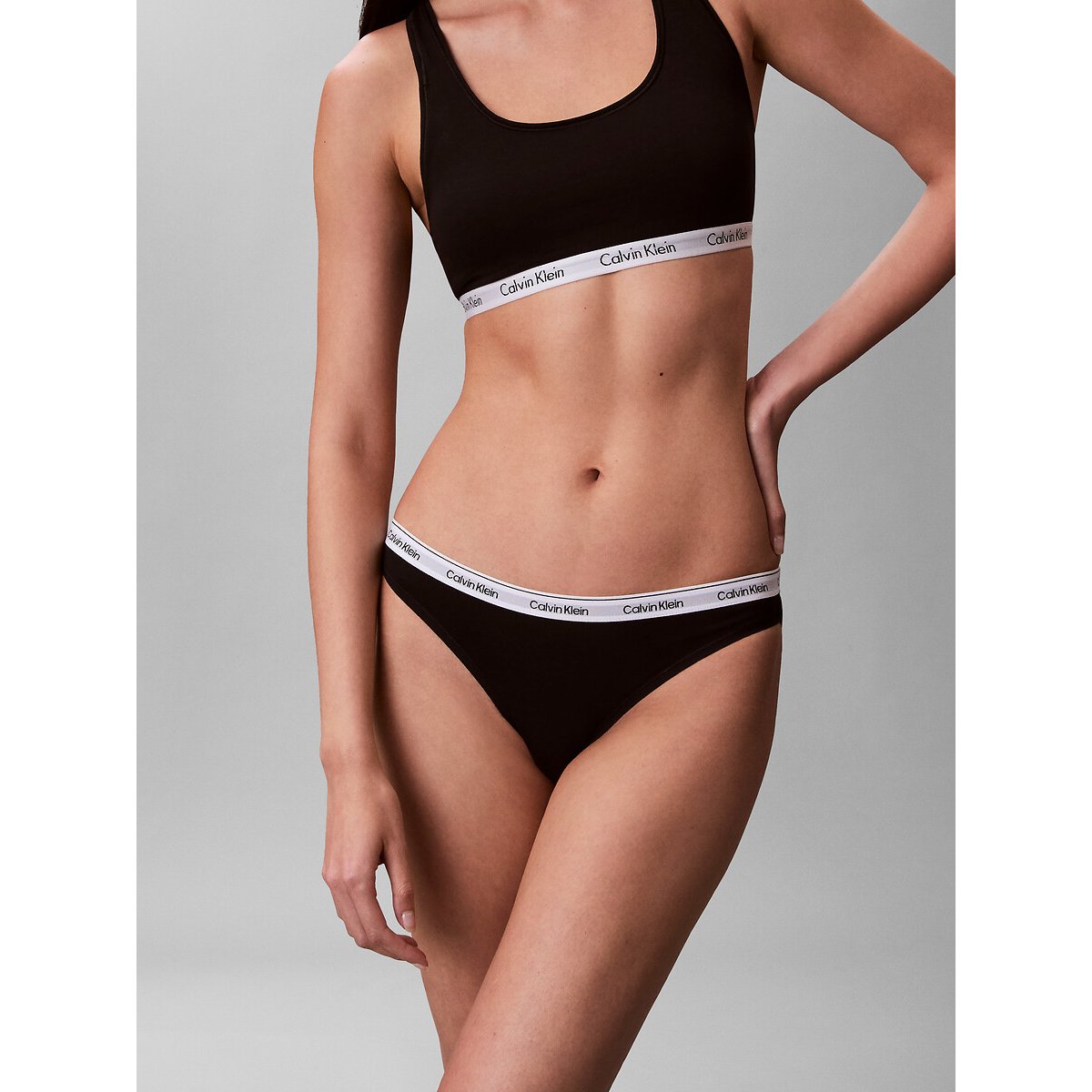 Pack of 3 Modern Logo Knickers in Cotton black/white/grey, CALVIN KLEIN UNDERWEAR