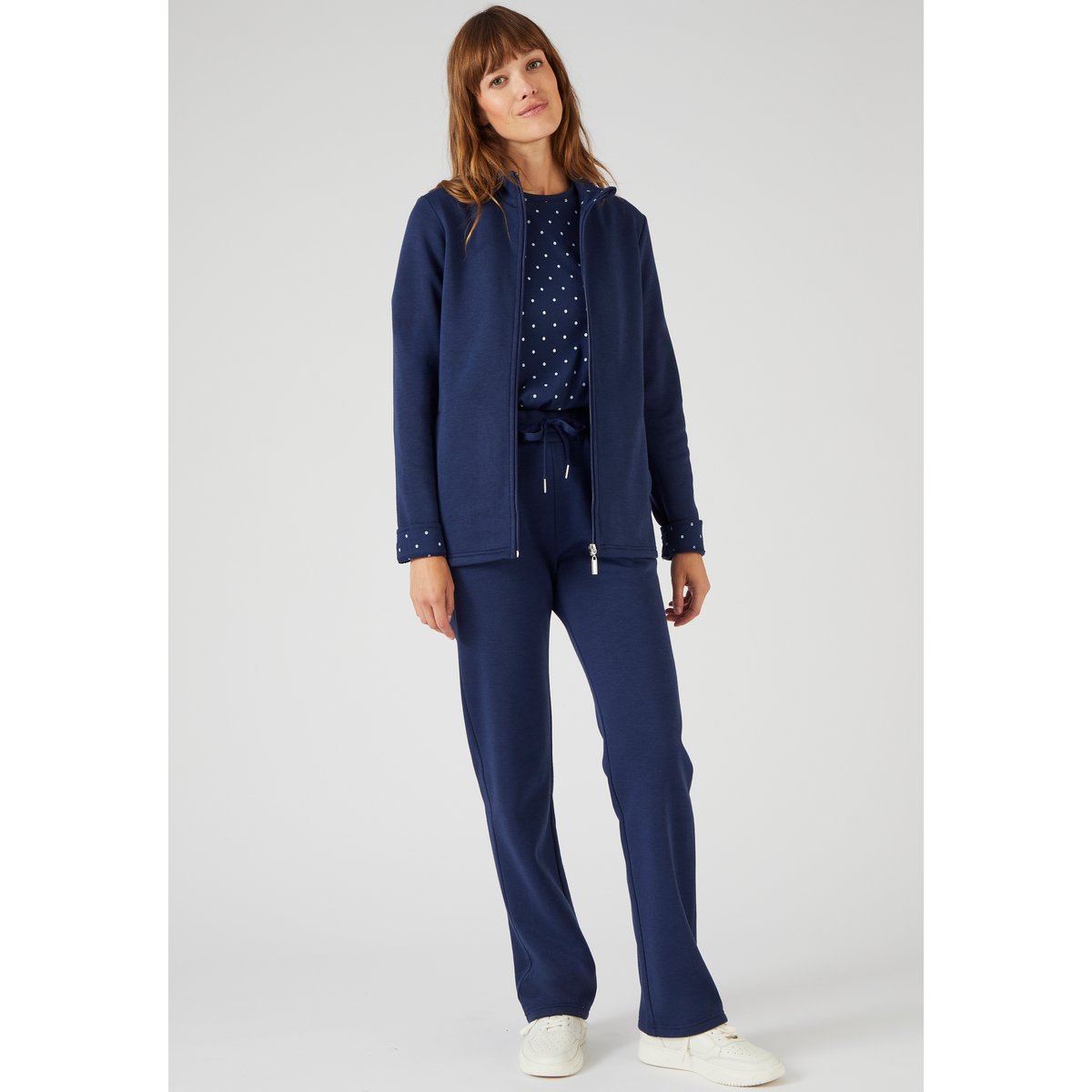 Ensemble détente en molleton + T-shirt offert bleu marine, DAMART