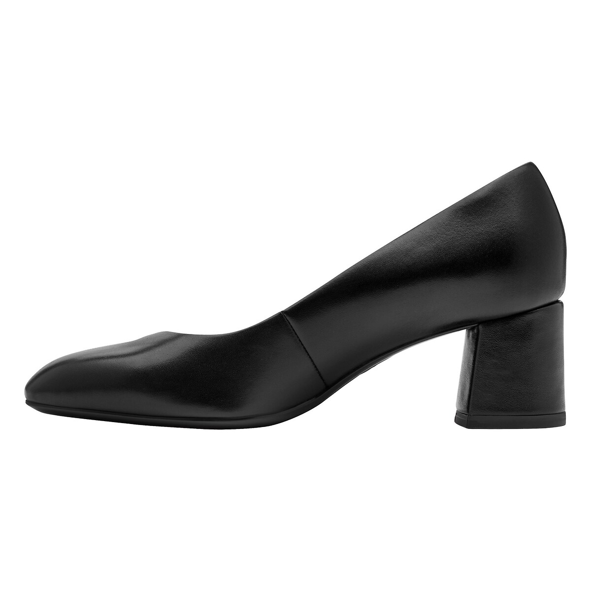 Escarpins en cuir, bout amande noir, TAMARIS