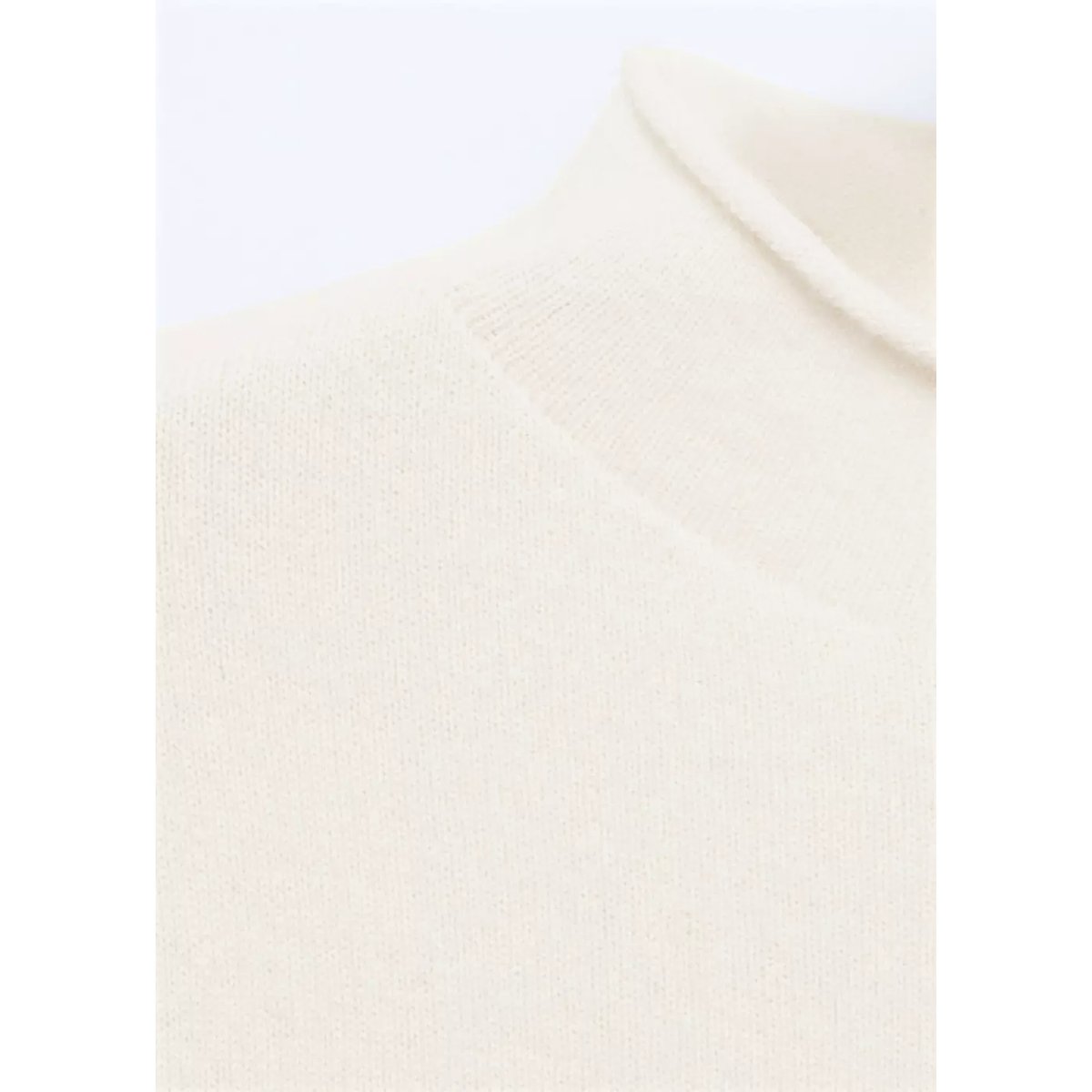 Pull-over 100 % cachemire col montant écru, MANGO