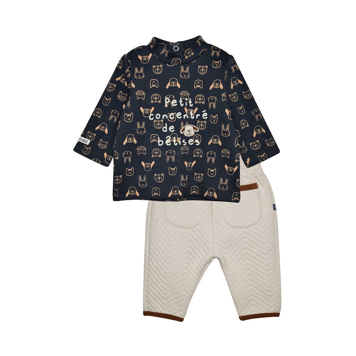 Ensemble tshirt pantalon pino blanc, SUCRE D'ORGE
