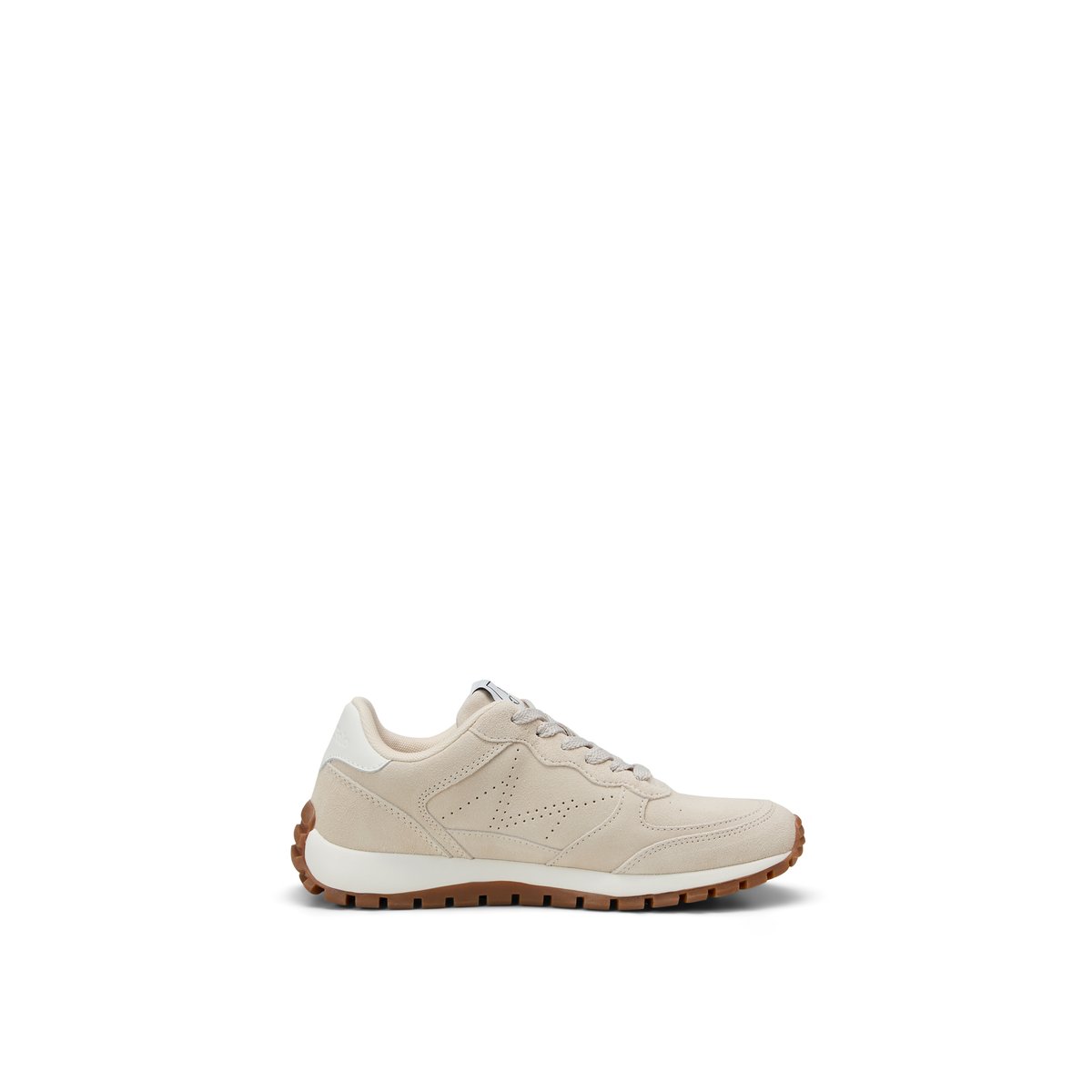 Baskets Modèle Bella en cuir velours doux beige, MARC O'POLO