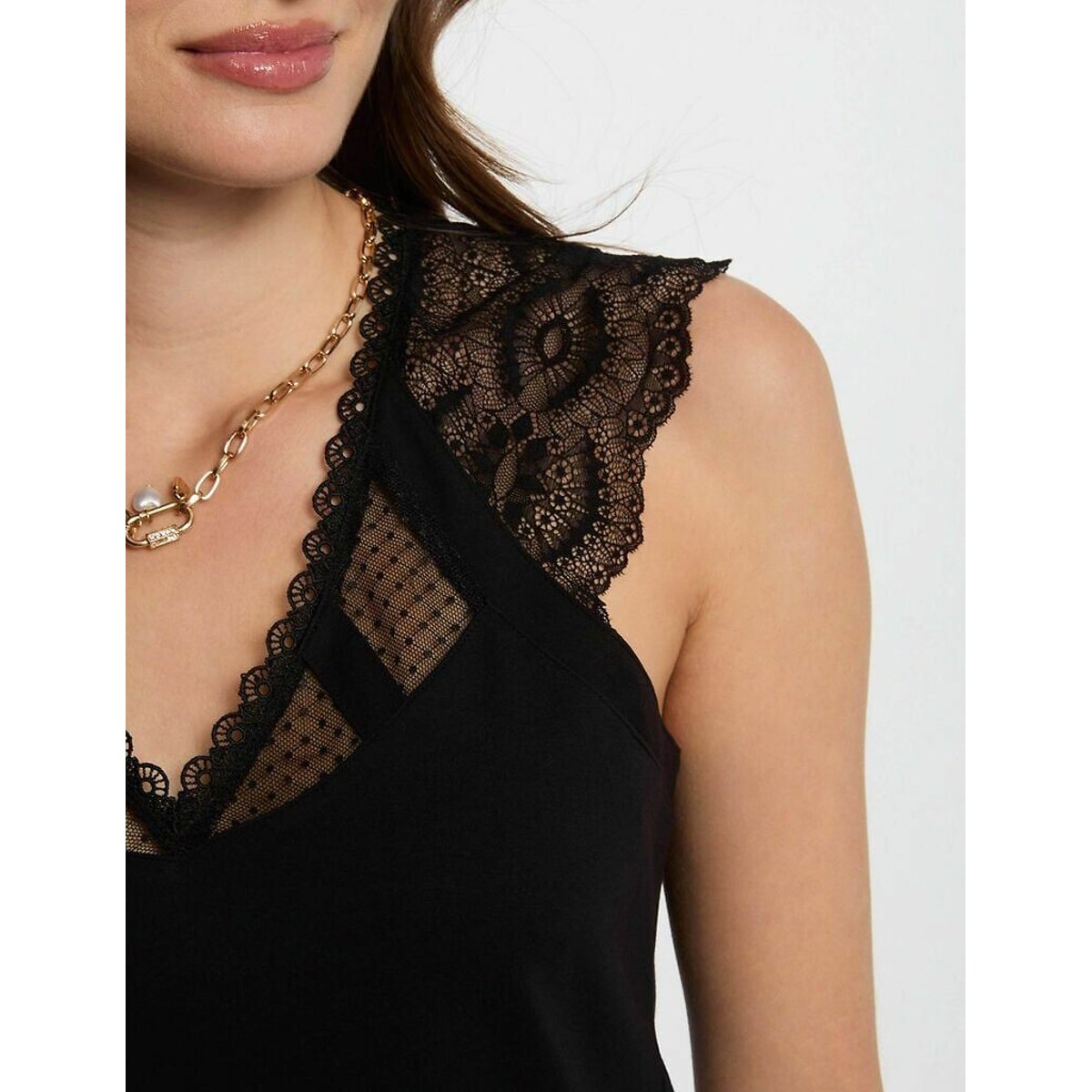 T-shirt manches courtes noir, MORGAN