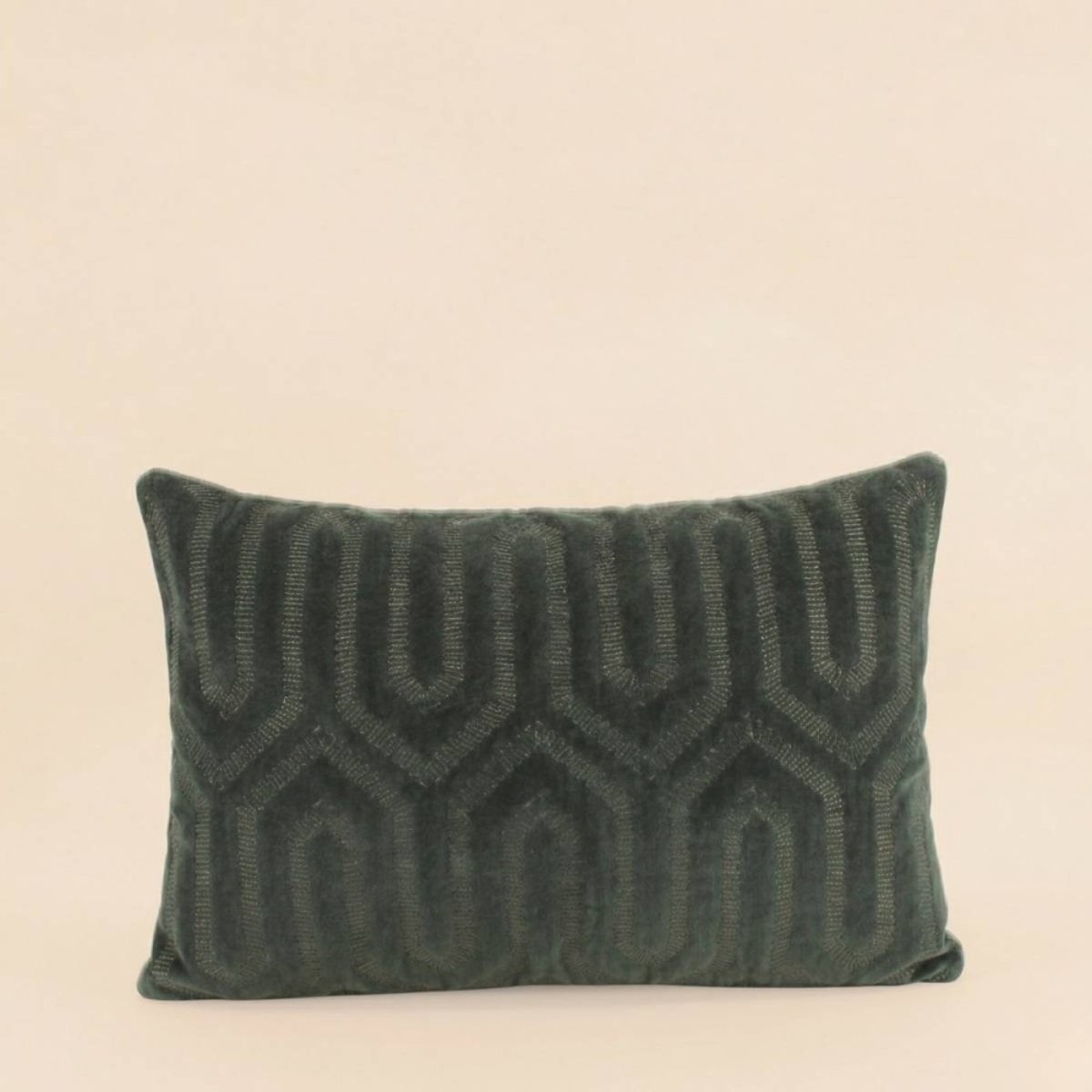 Coussin motifs géométriques 30x50cm vert, ORNAMI