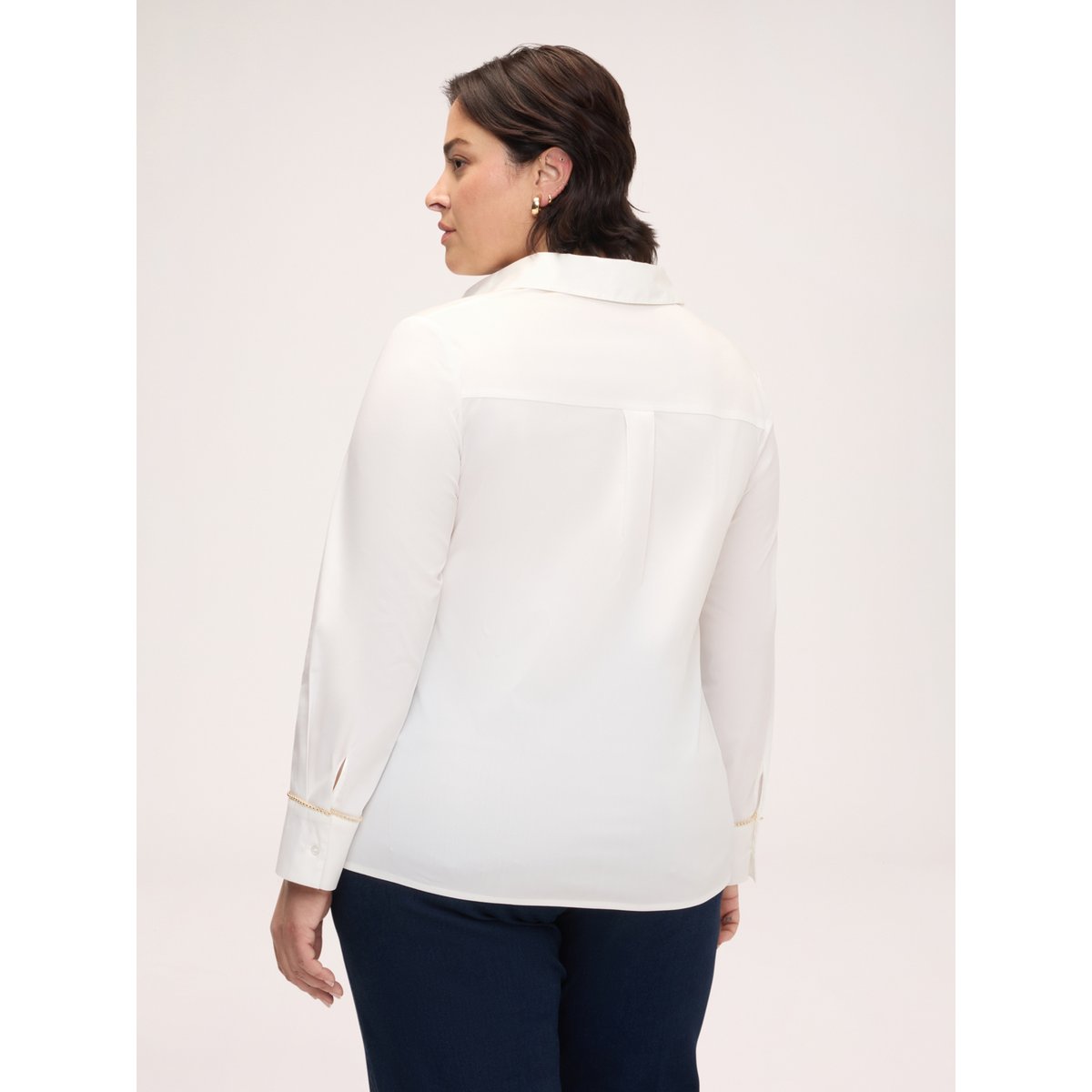 Chemise avec poignet décoré blanc, FIORELLA RUBINO