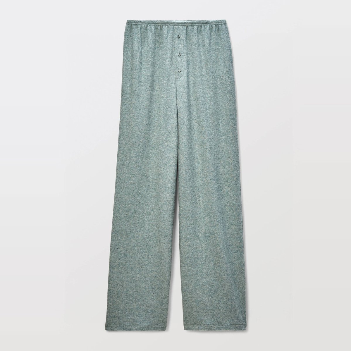 Pantalon de pyjama côtelé en coton et modal sage, MONOPRIX