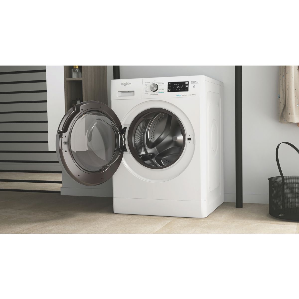 Lave linge hublot FFBD10469BSVFR blanc, WHIRLPOOL