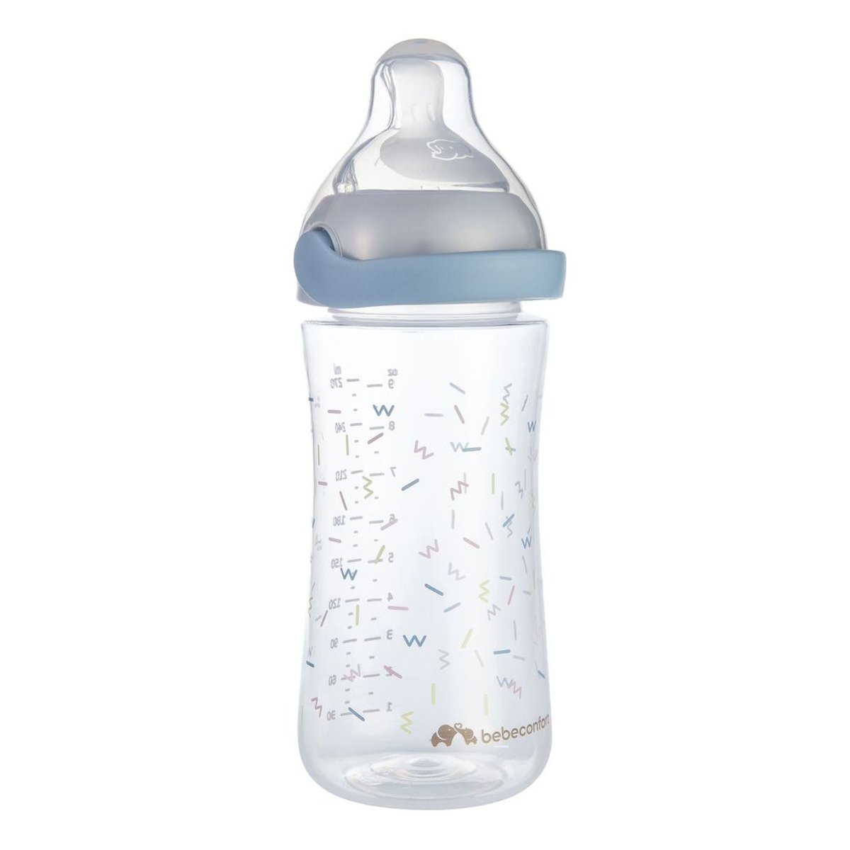 Biberon PP physio Air confort 270 ml Memphis/Blue couleur unique, BEBECONFORT