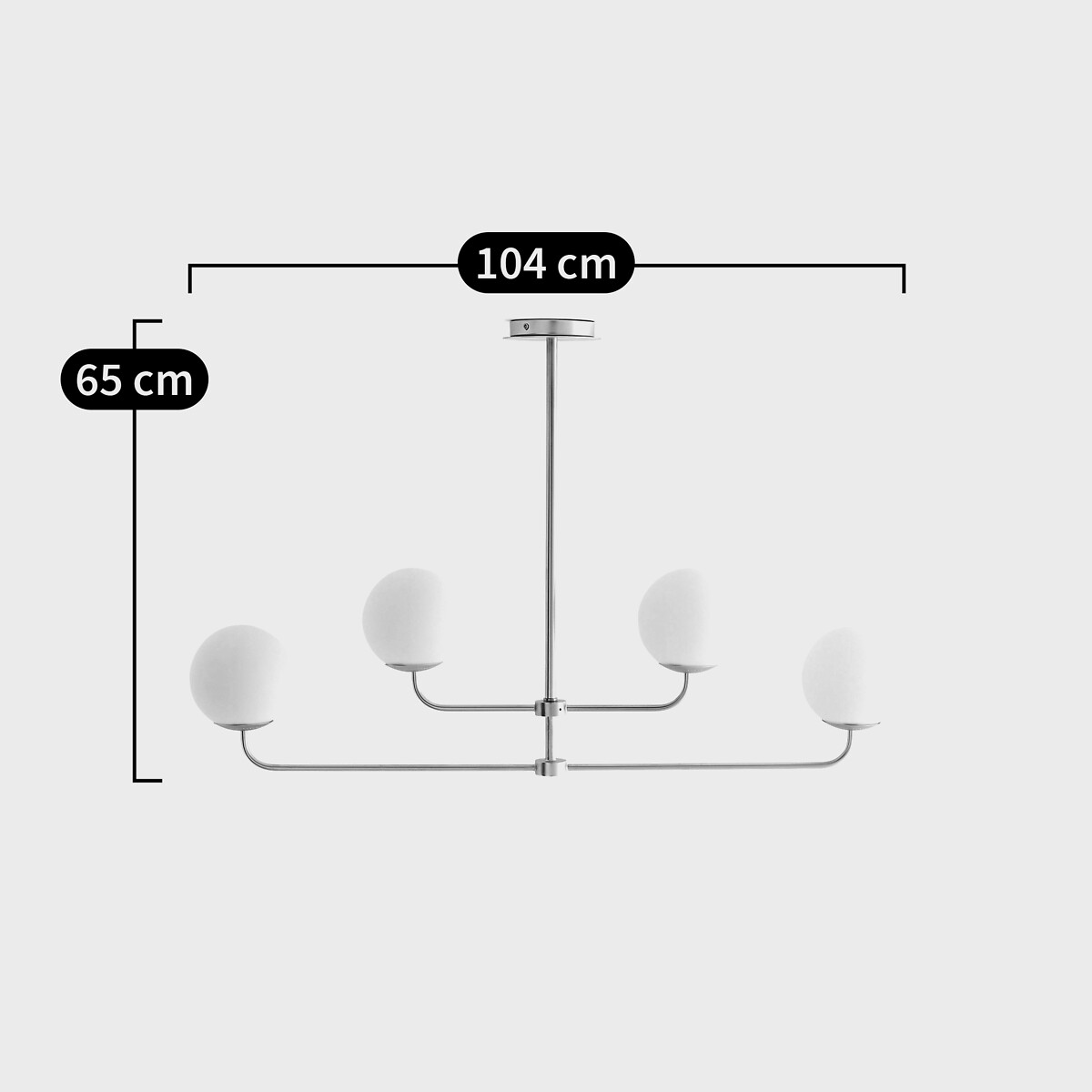 Suspension laiton et verre opaline, Moricio blanc, LA REDOUTE INTERIEURS