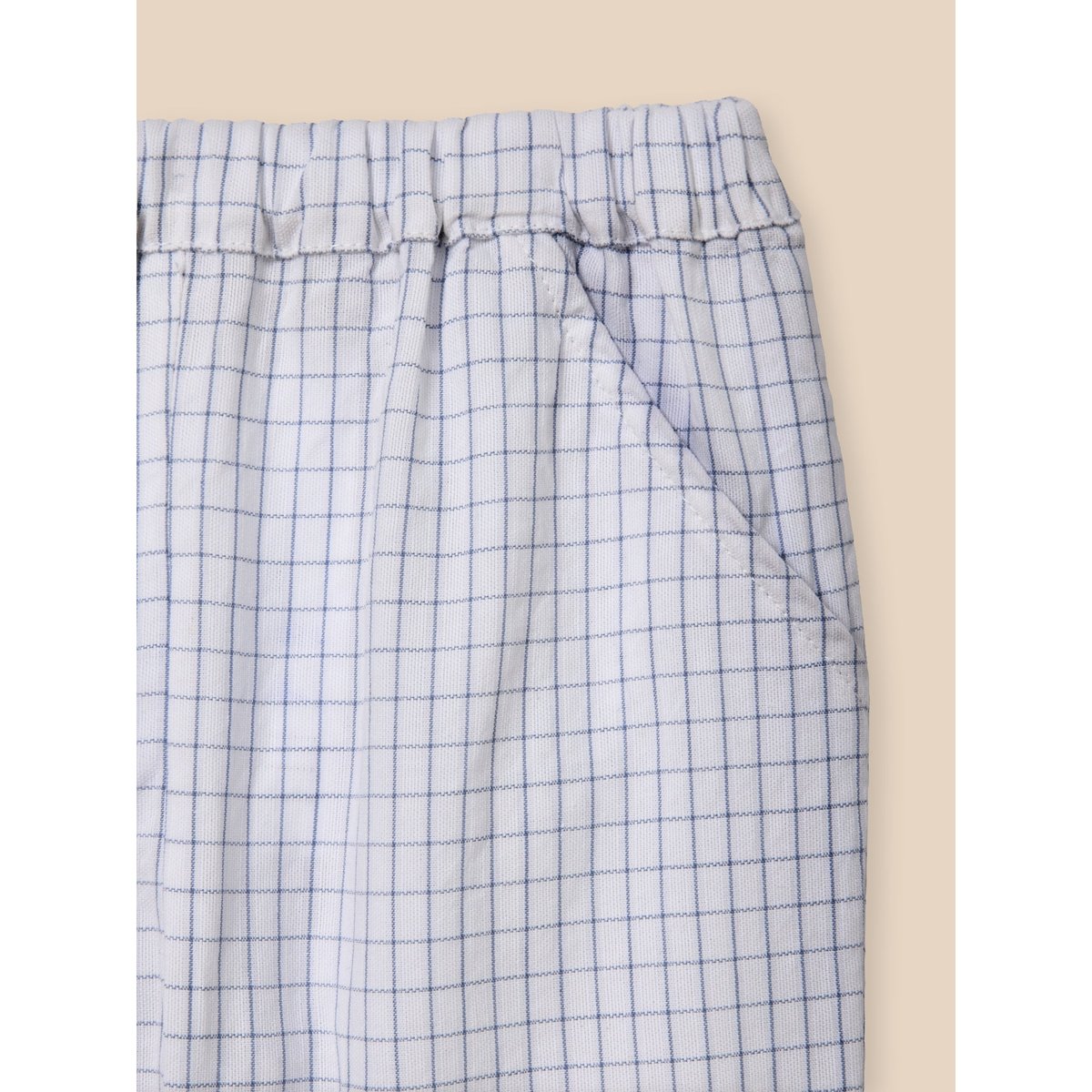 Pantalon taille élastiquée carreaux bleu, CYRILLUS