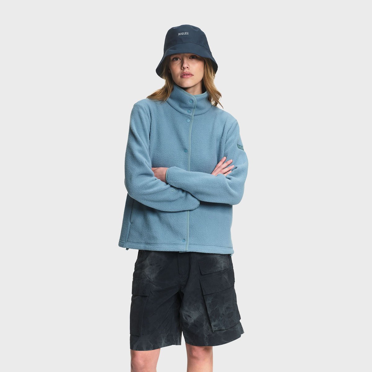 Polaire à fermeture éclair bleu fumé, AIGLE