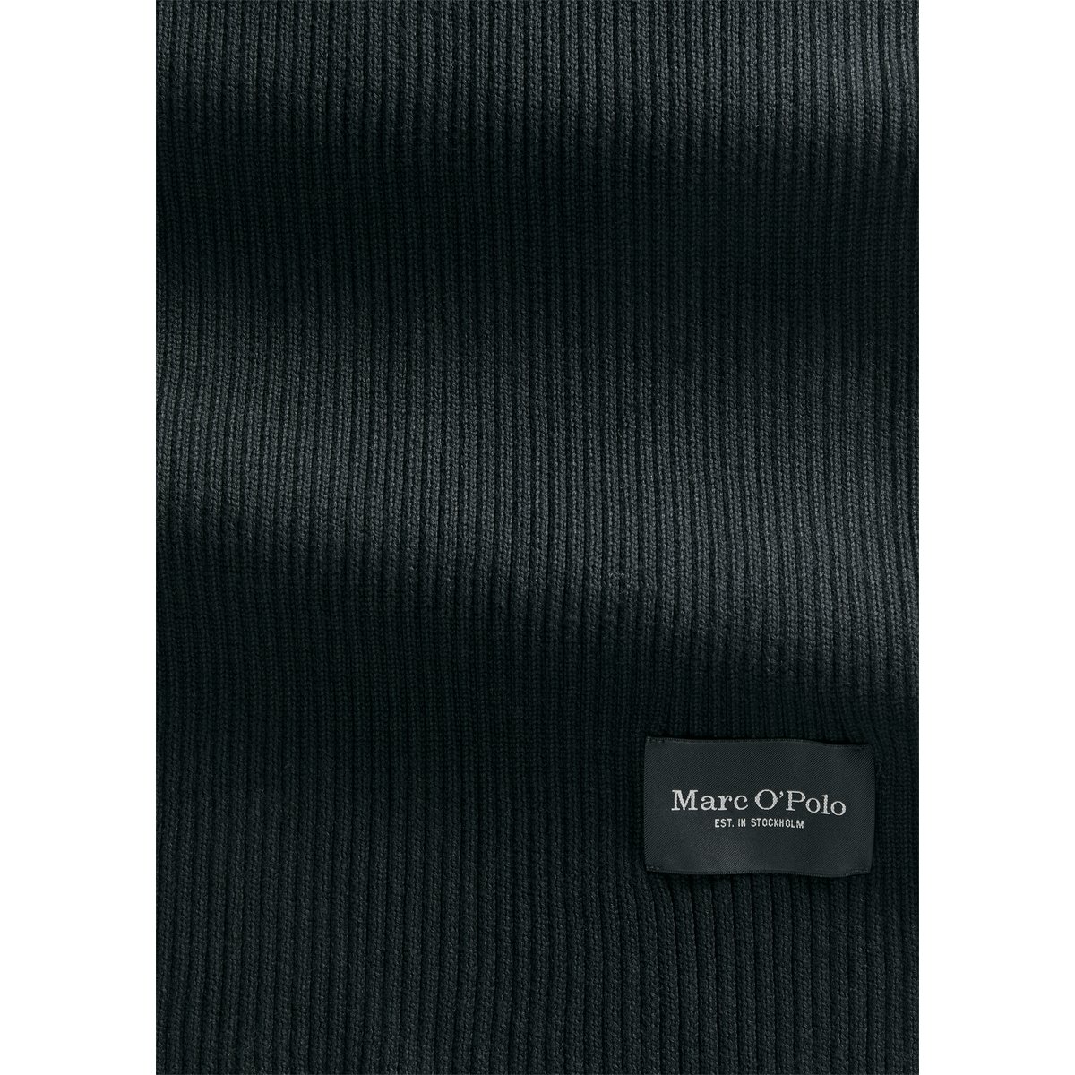 Écharpe tricotée en pur coton bio noir, MARC O'POLO