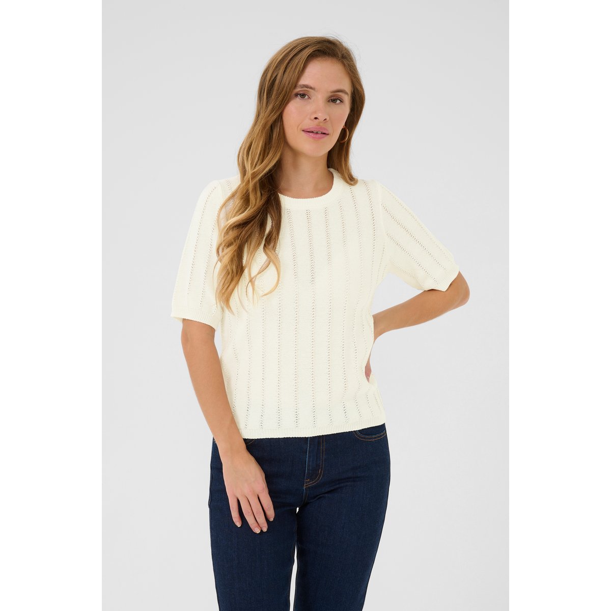 Knitted pullover blanc, KAFFE