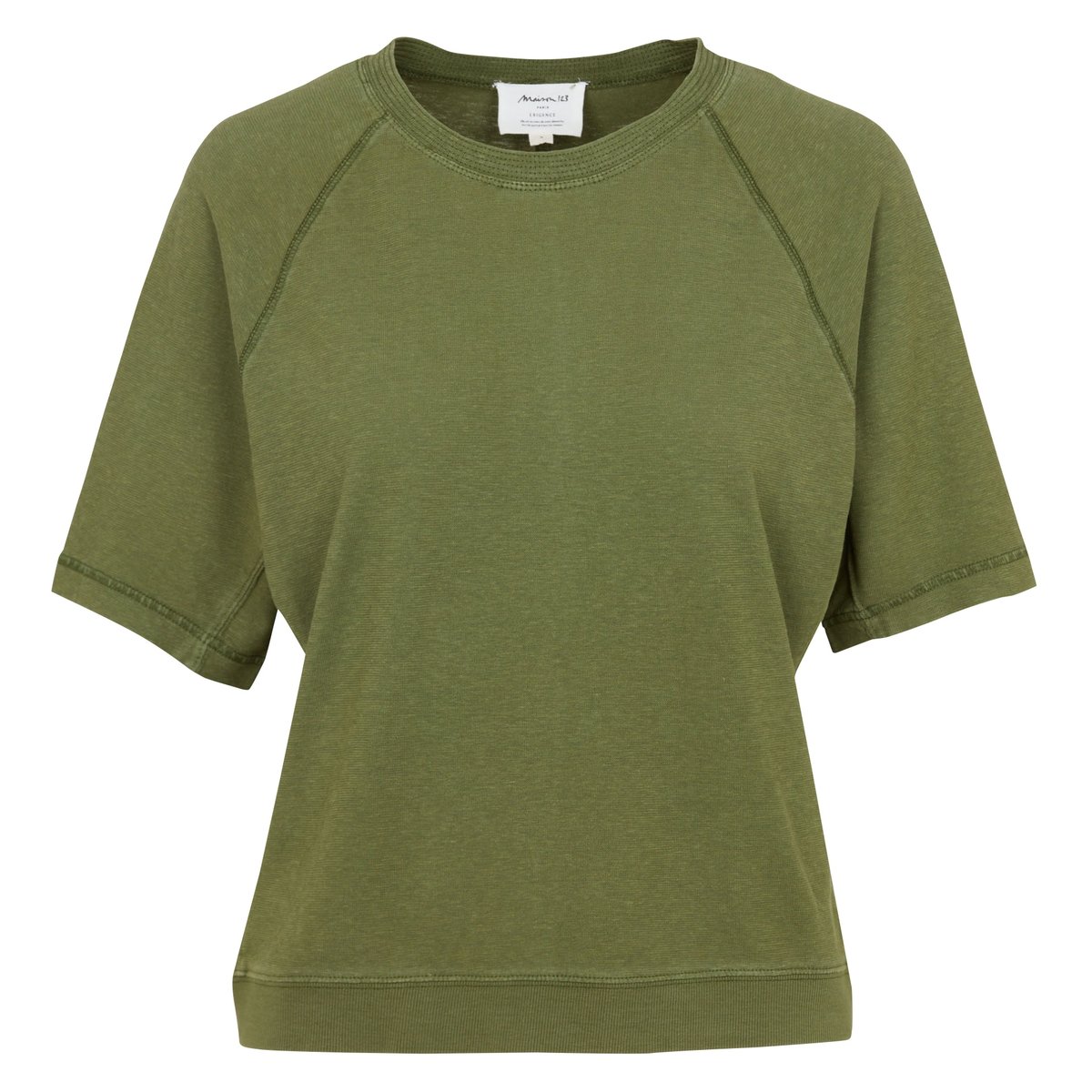 T-shirt manches courtes en chanvre et coton LIGHT vert, Maison 123