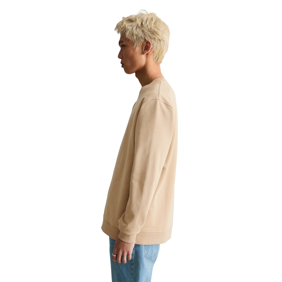 Sweat-shirt DfC régulier en sweat doux en coton bio beige, MARC O’POLO DENIM