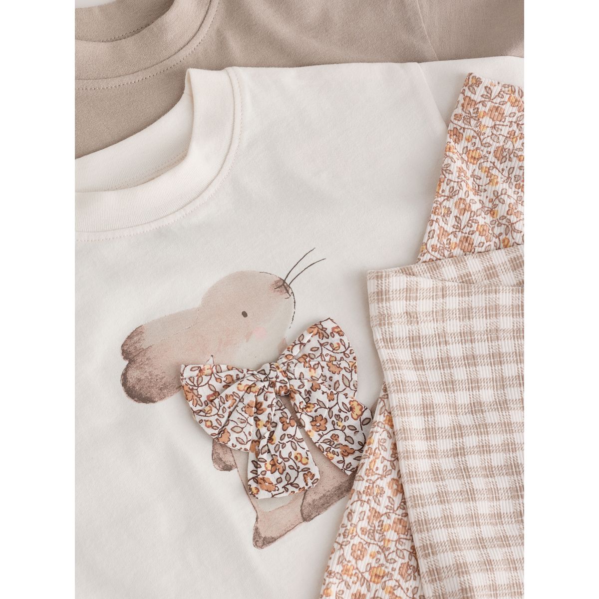 Ensemble legging et t-shirt, 4 pièces lapin neutre, NEXT
