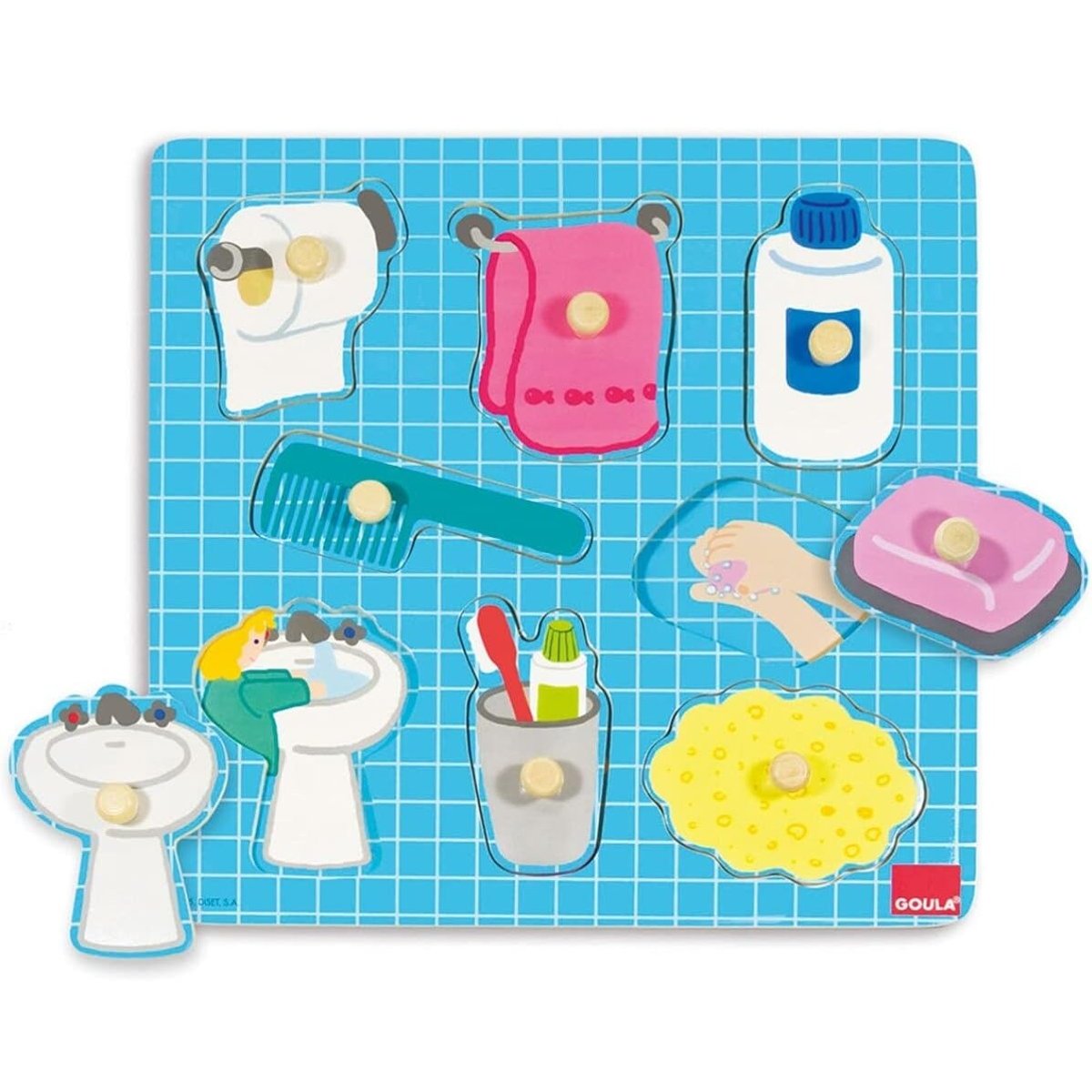 Puzzle bain de l'enfant bleu, GOULA