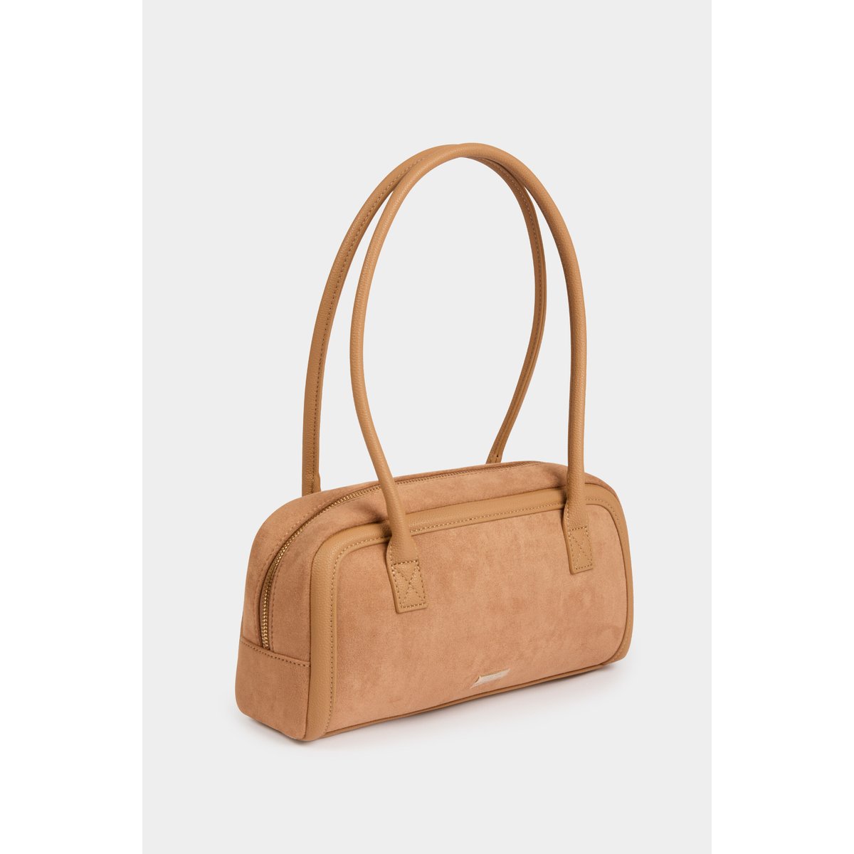 Sac baguette suédine beige, MORGAN