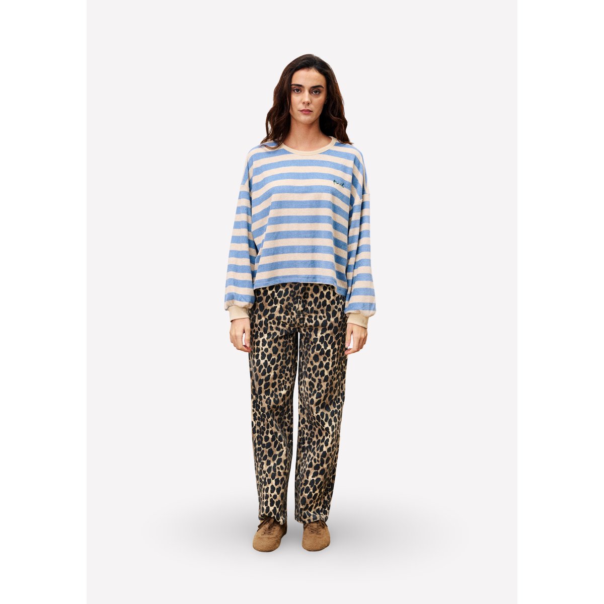 Sweatshirt en coton IRIS bleu clair, FRNCH