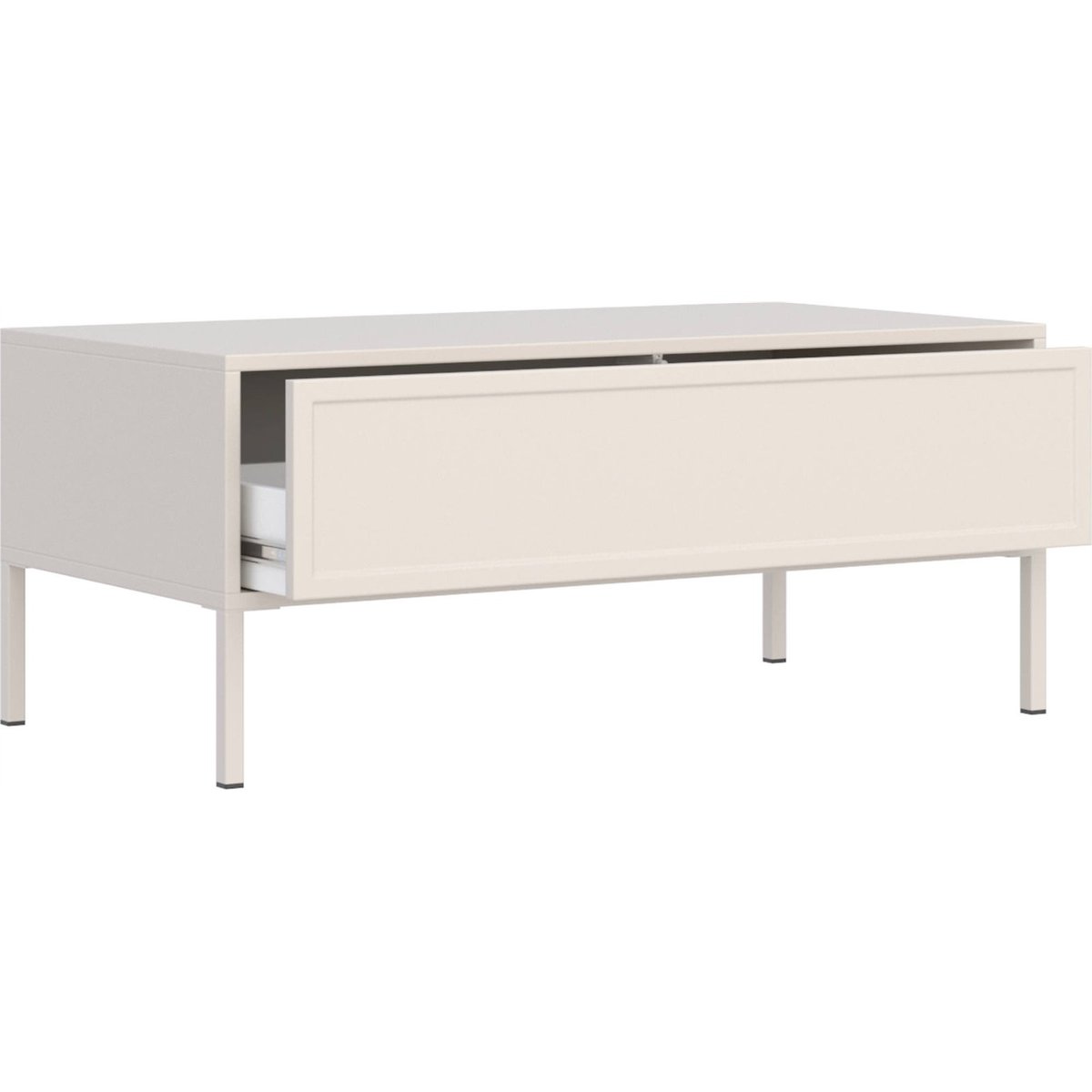 Table basse VELVETO avec tiroir et pieds fins cachemire, RECOLLECTION