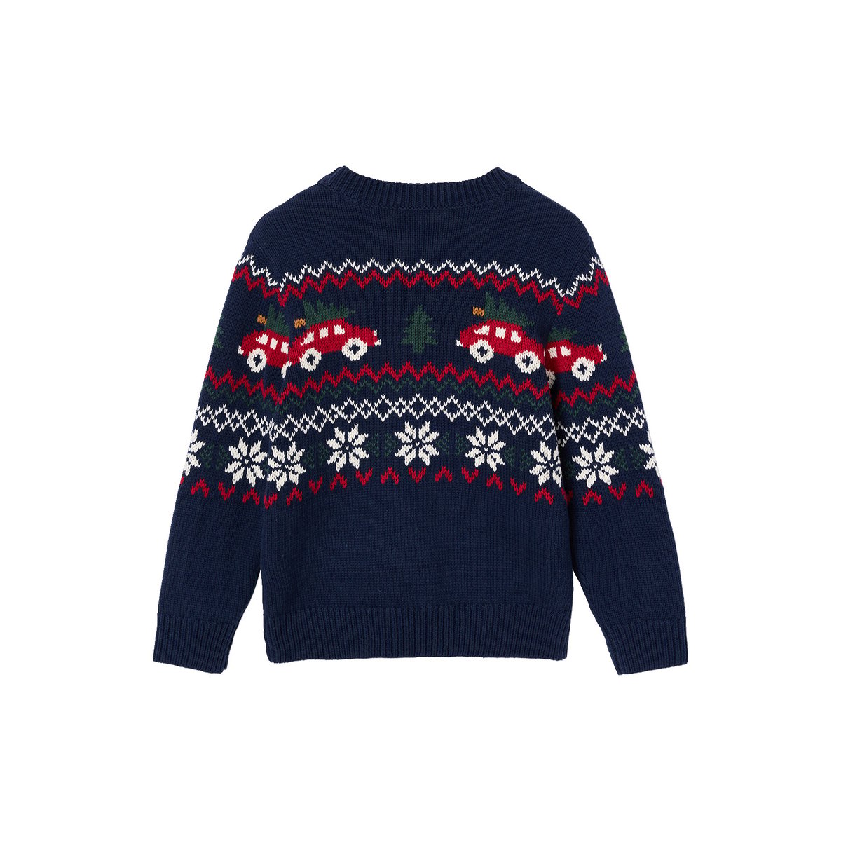 Pull jacquard manches longues marine, VERTBAUDET