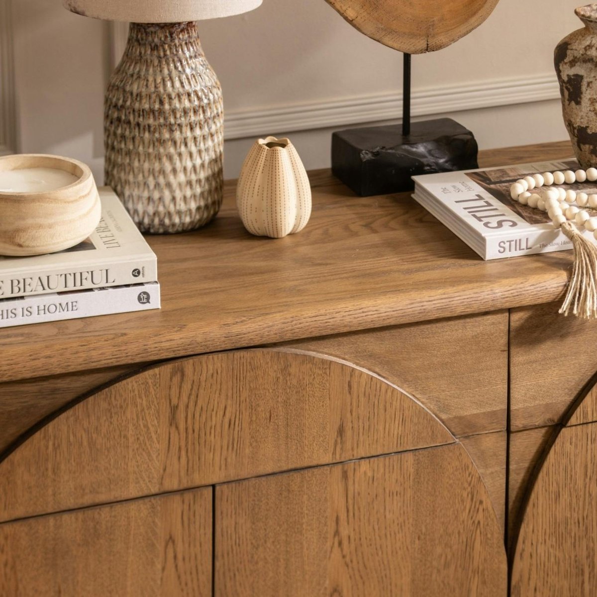 Buffet contemporain en chêne KYOTO bois naturel, PIER IMPORT