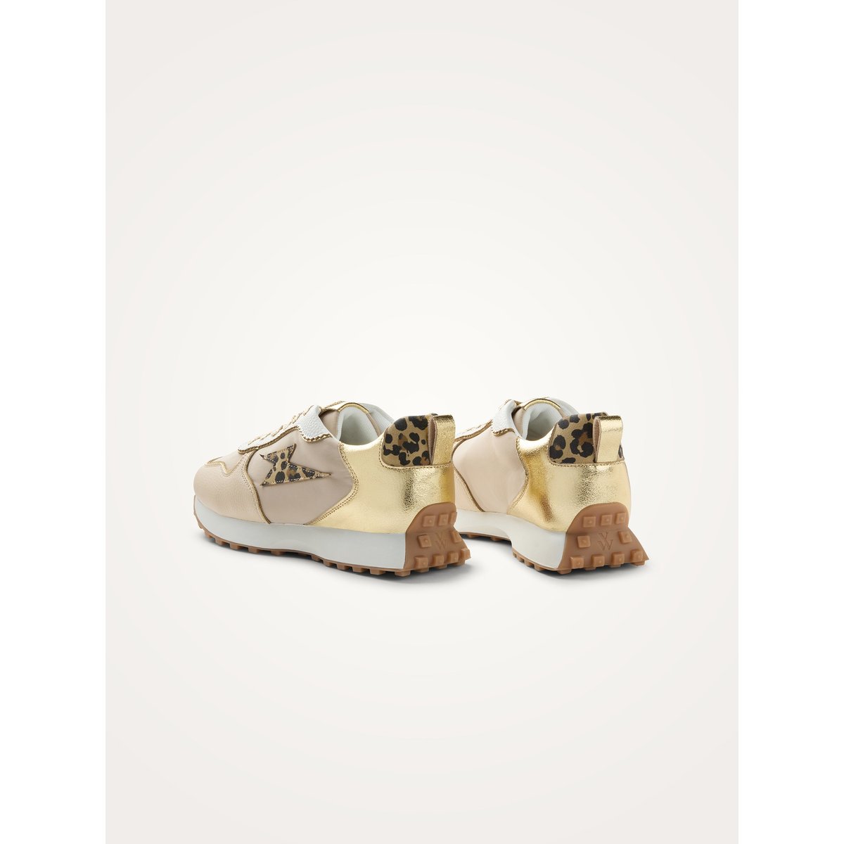 Baskets éclair à lacets avec semelle running FLOW Emblem beige, VANESSA WU
