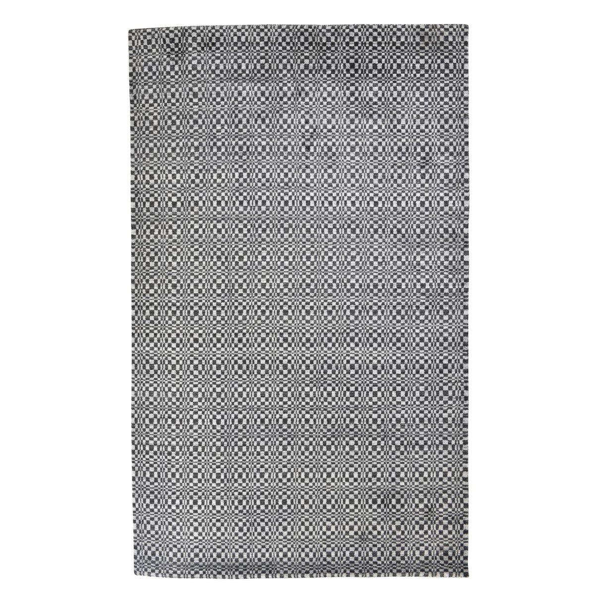 Tapis MYSORE, tufté main, 100% viscose, plat gris, THEKO